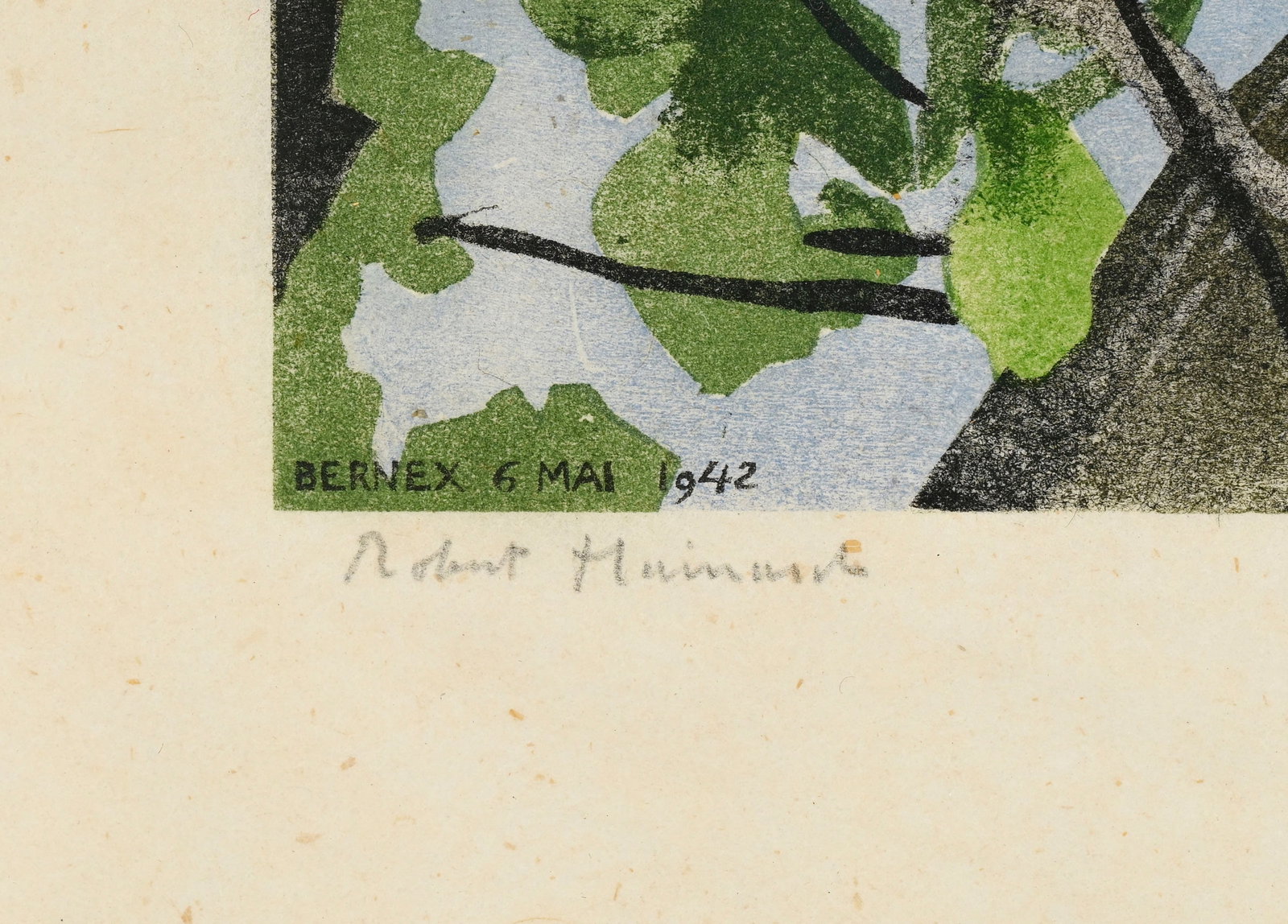 Robert Hainard (1906-1999), "Rossignol", 1942, bois gravé couleur, signé et numérot&# - 4