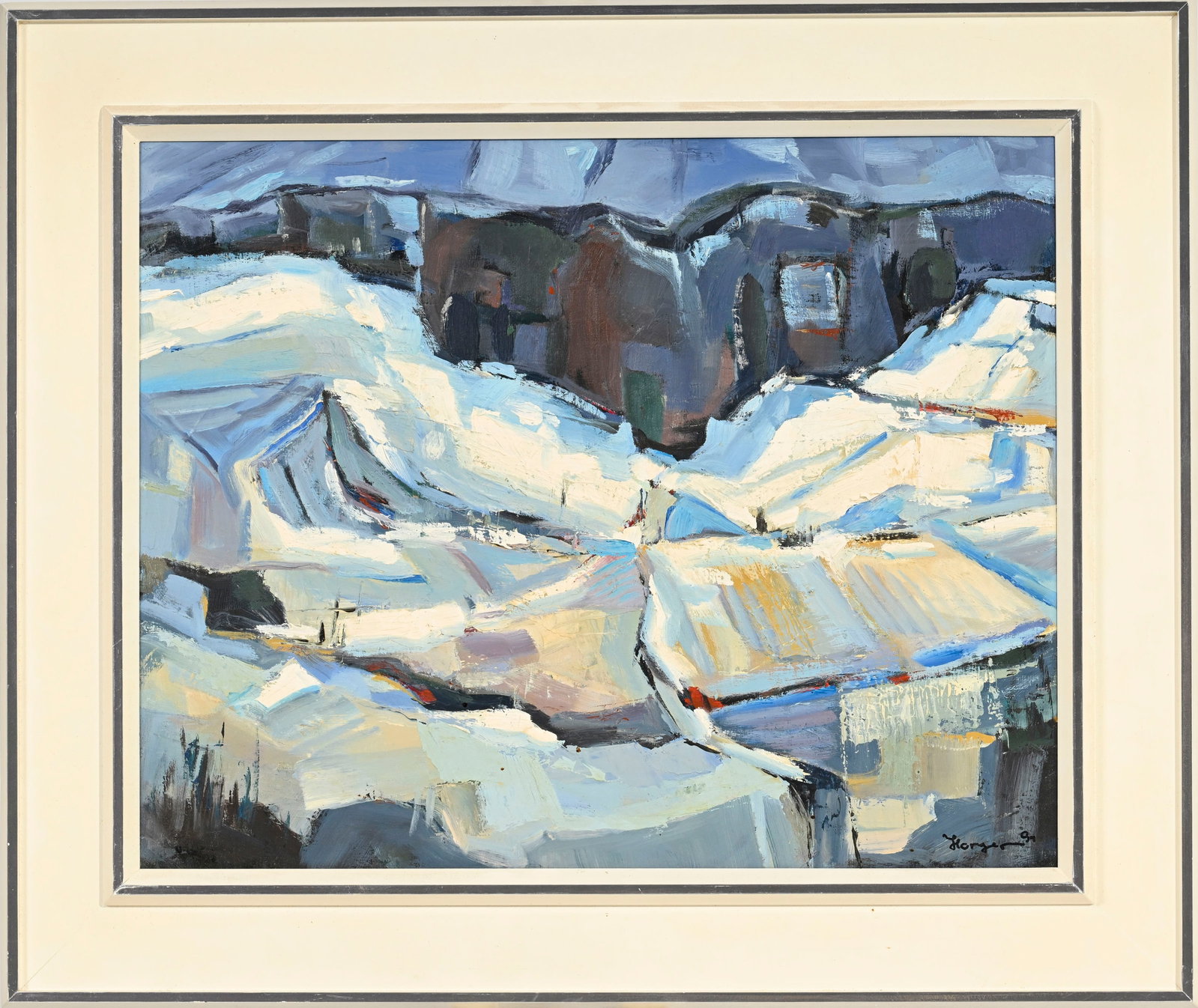 Alfred Horger (1930-2009), Paysage enneigé, 1991, huile sur toile marouflée sur panneau, s - 2