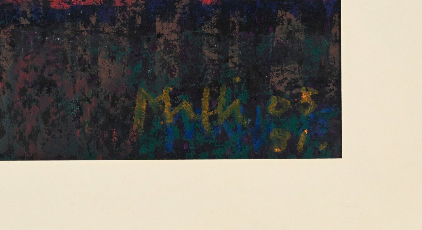 Walter Mafli (1915-2017), "Soleil Rouge", 1981, craie grasse sur papier, signée et datée,  - 4