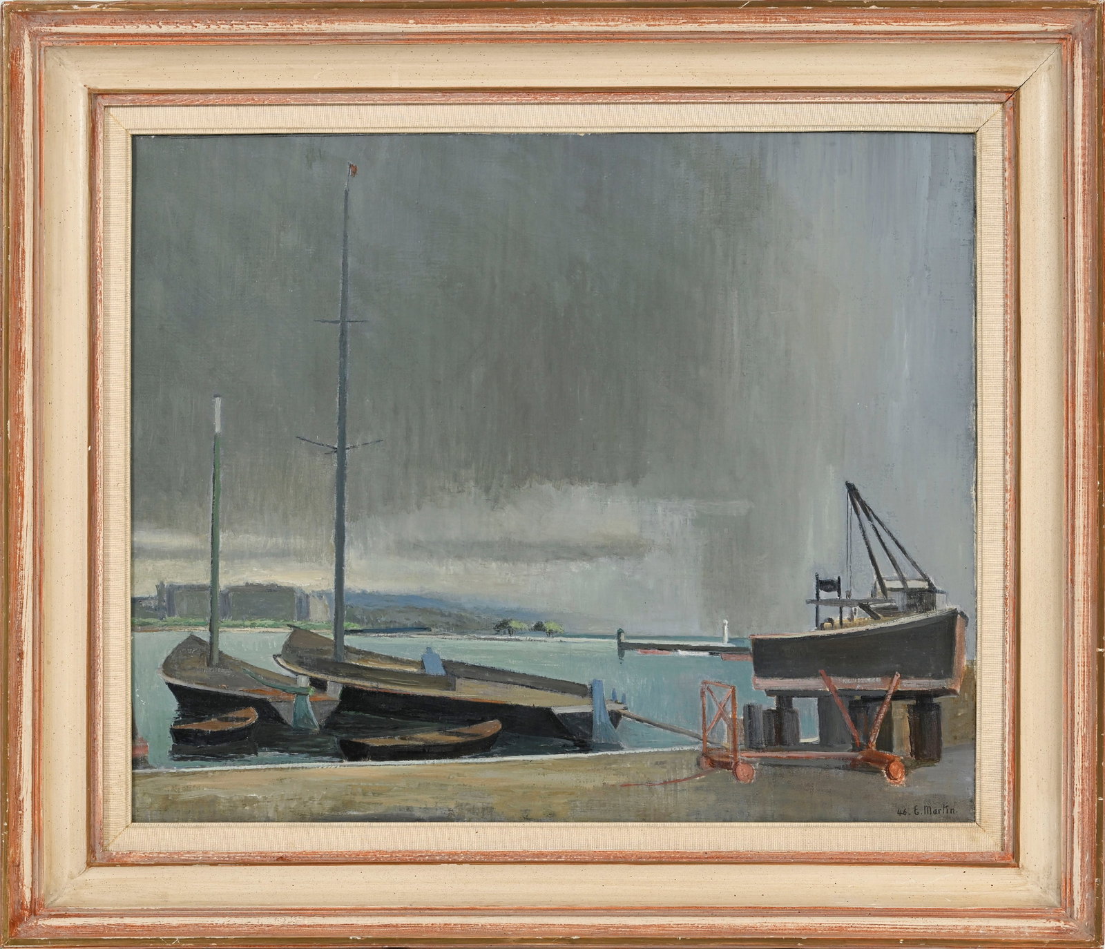 Eugène Louis Martin (1880-1954), Quai Gustave-Ador à Genève, 1946, huile sur toile, s - 2