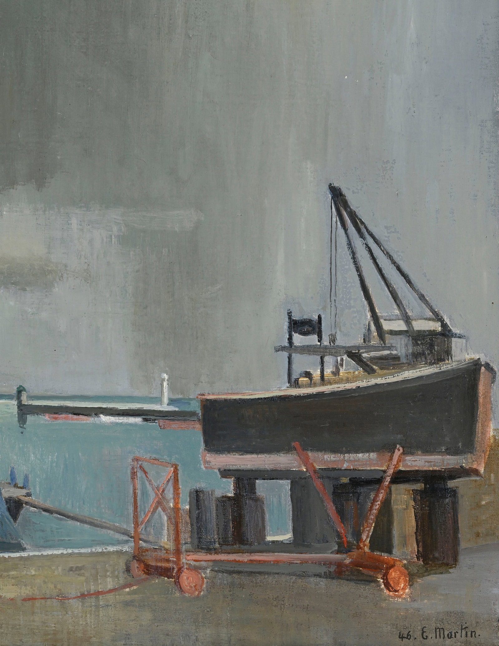 Eugène Louis Martin (1880-1954), Quai Gustave-Ador à Genève, 1946, huile sur toile, s - 3