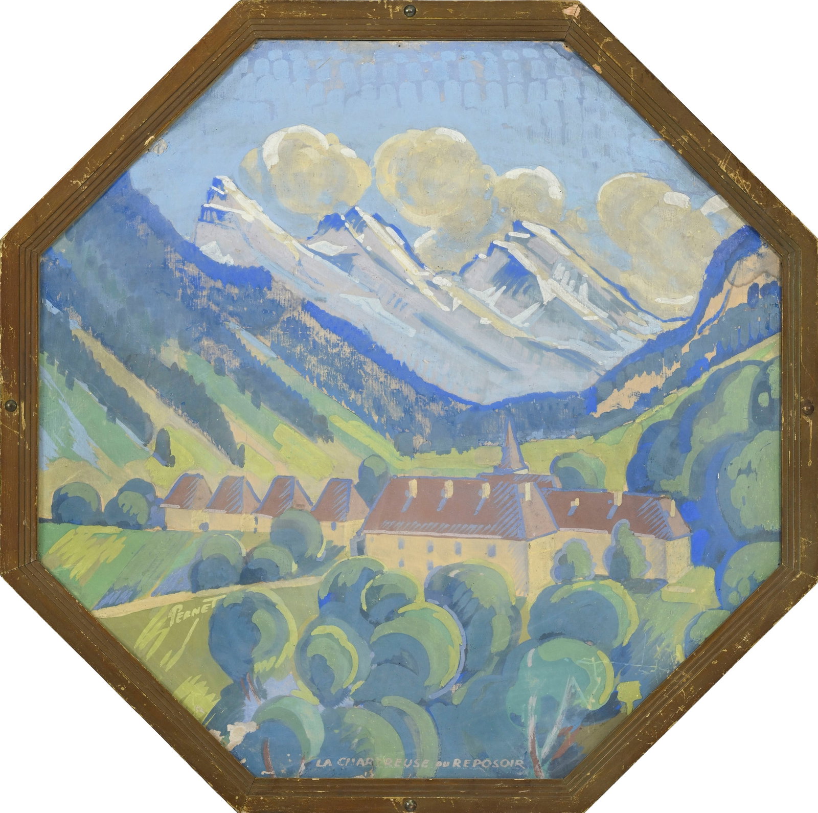 Percival Pernet (1890-1977), Paysages de montagnes suisses ("Vallée de la Dranse", "Morzine", " - 3