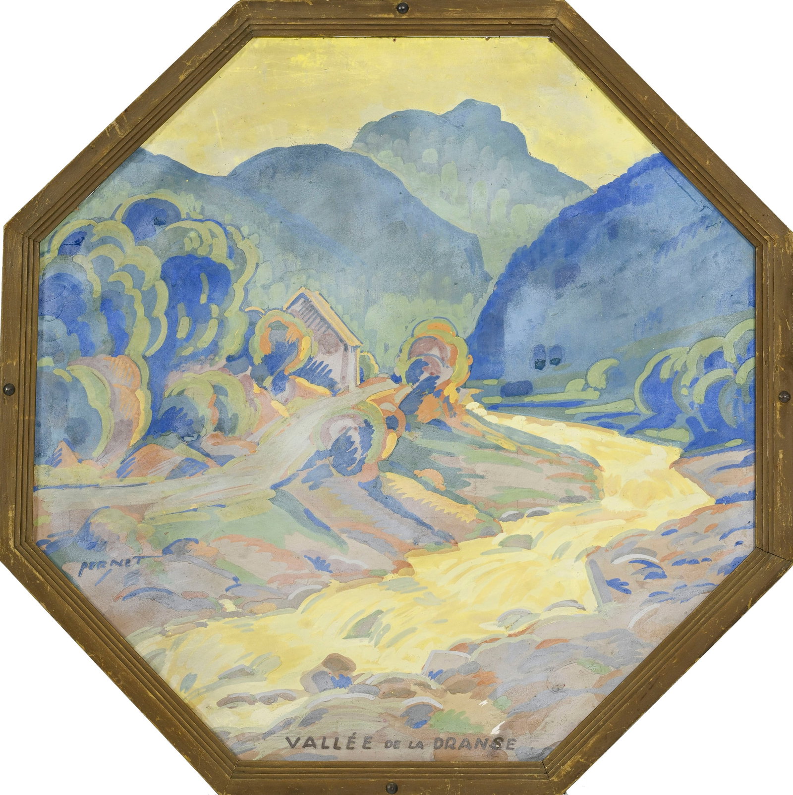 Percival Pernet (1890-1977), Paysages de montagnes suisses ("Vallée de la Dranse", "Morzine", " - 4