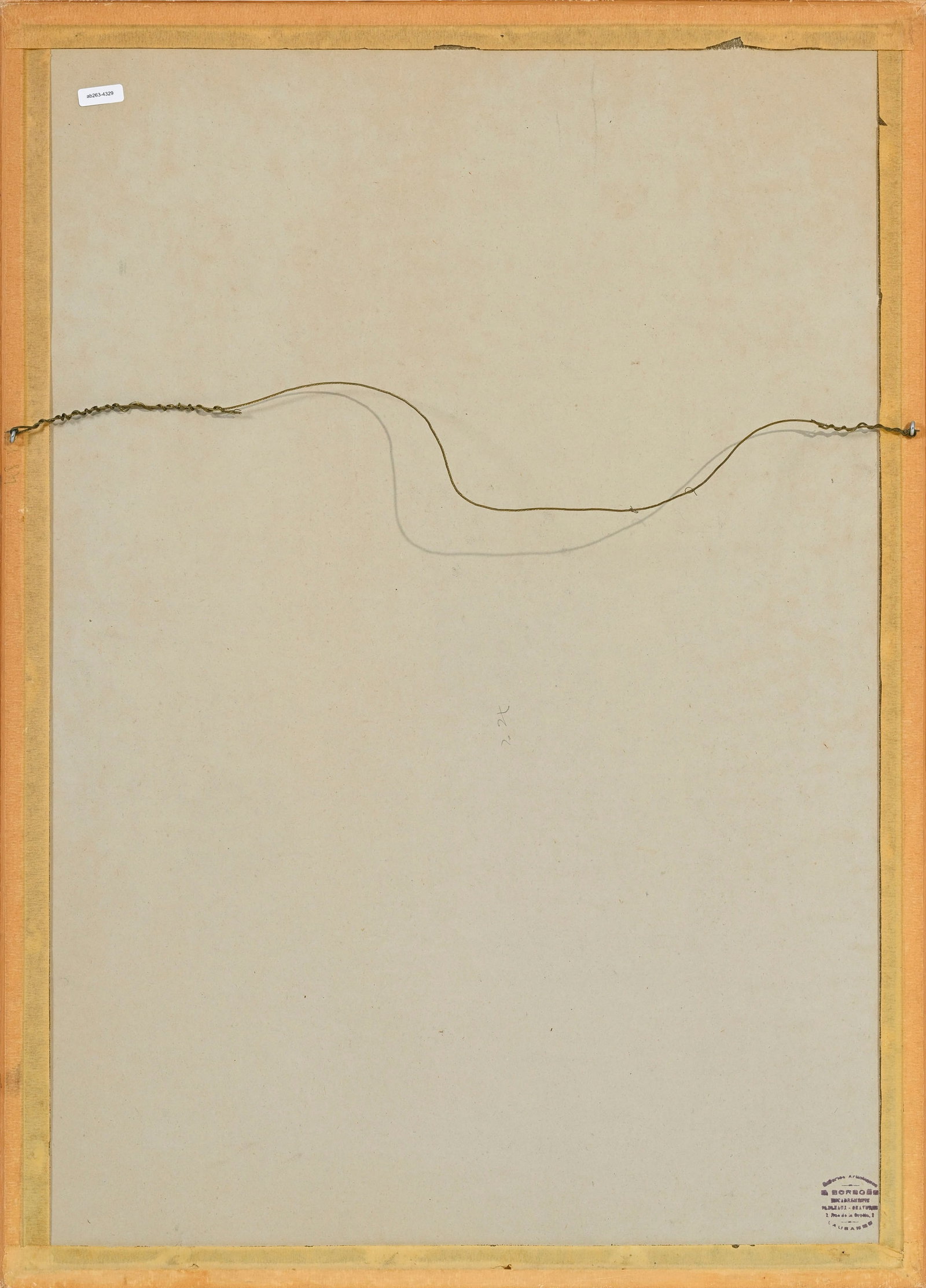 Xavier de Poret (1894-1975), Lièvres dans un paysage alpestre, 1934, pierre noire, estompe et a - 5