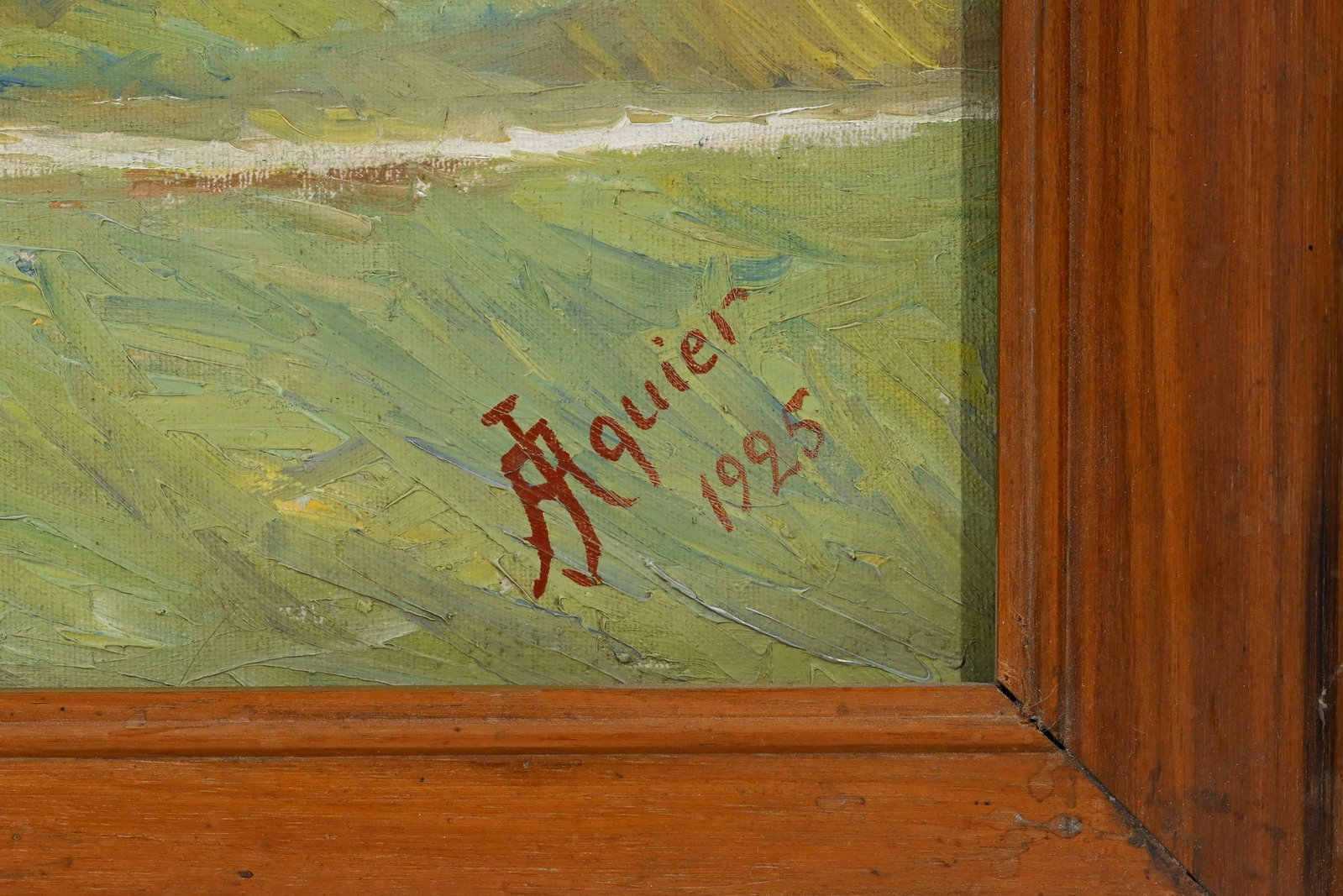 Ecole suisse du XXe s., Village de montagne, 1925, huile sur toile, signée "A. Jaquier" et dat& - 4