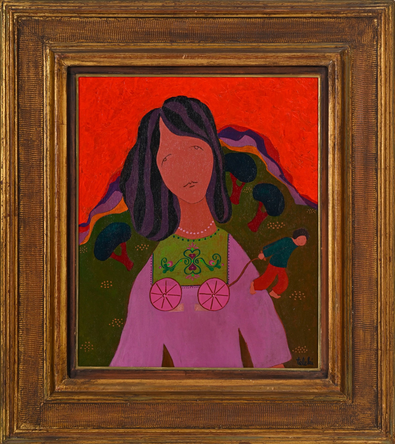 André Teleki (1928-1999), "Peines perdues", 1975, huile sur panneau, signée, contresign - 2