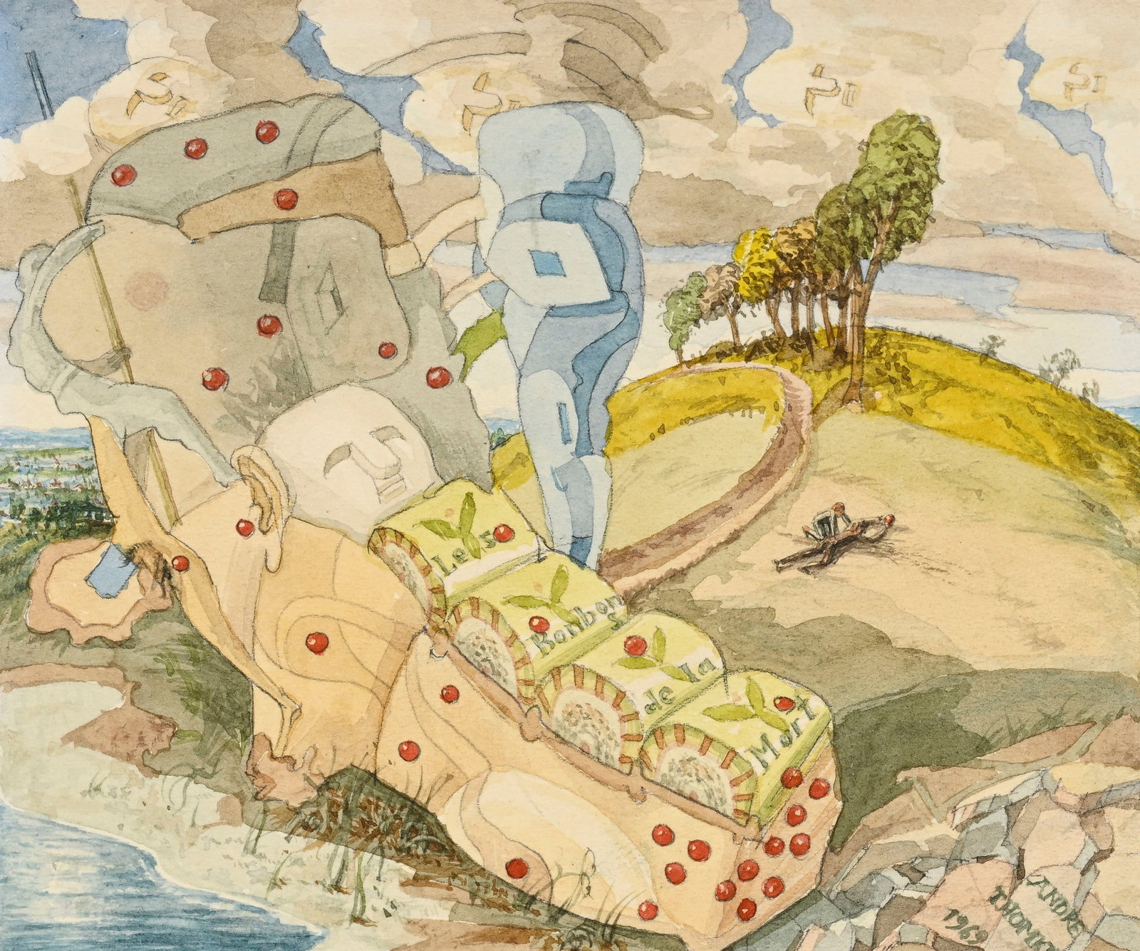 André Thomkins (1930-1985), "Les bonbons de la mort", 1969, aquarelle et crayon de graphite sur - 3
