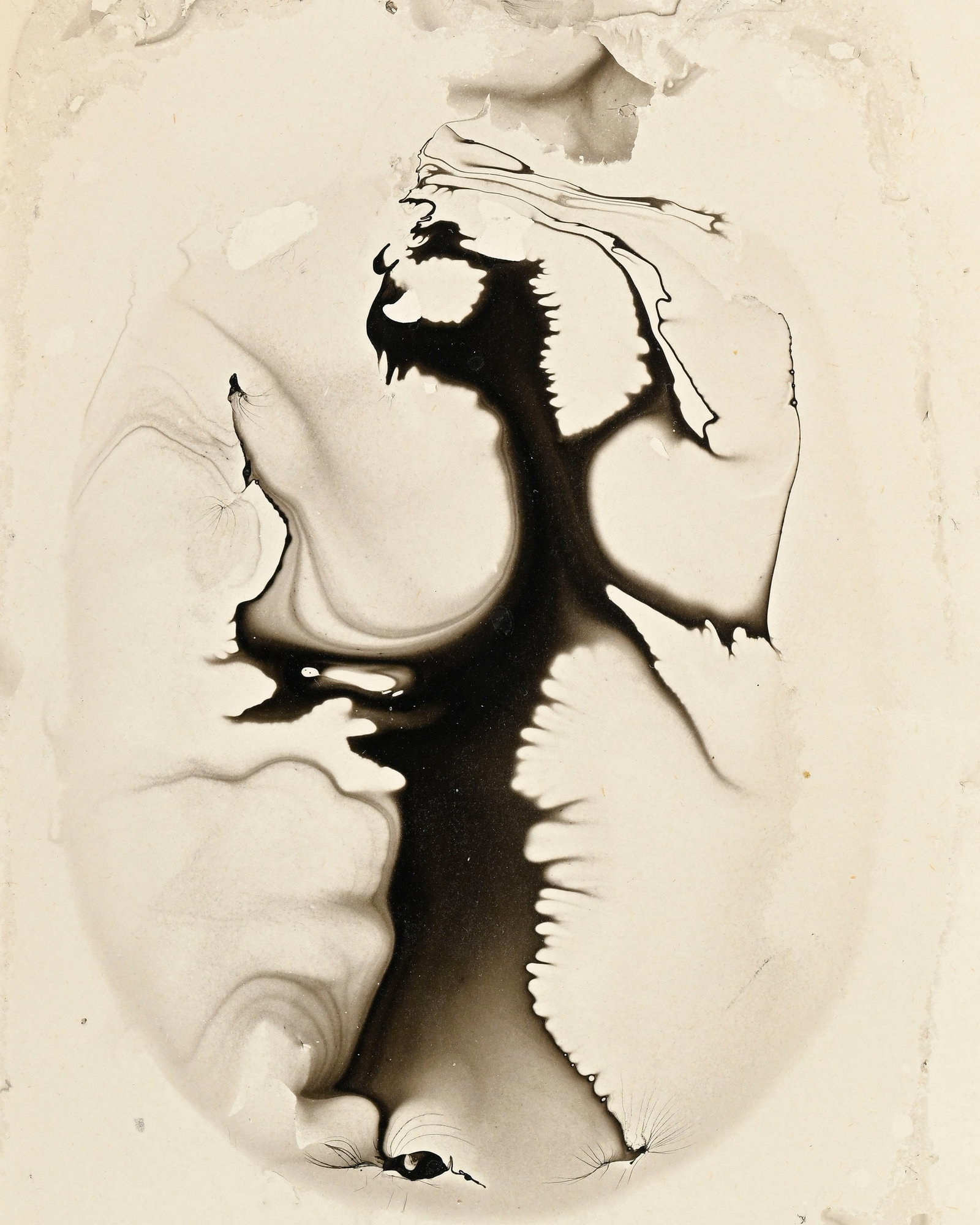 André Thomkins (1930-1985), "Weib", 1958, laque sur papier, signée et datée, 21x10 cm - 3