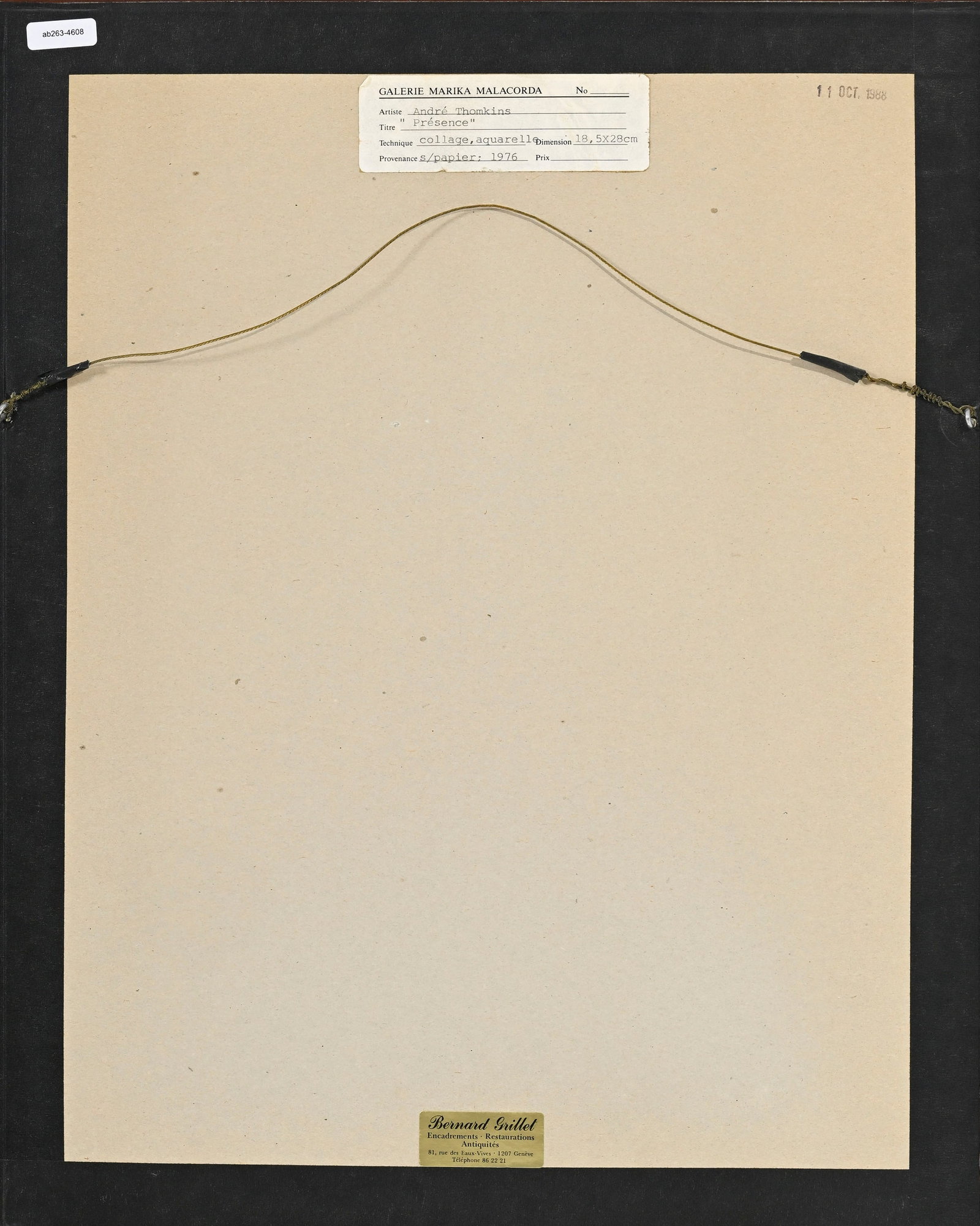 André Thomkins (1930-1985), "Présence", 1976, collage et technique mixte (encre, lavis et  - 5