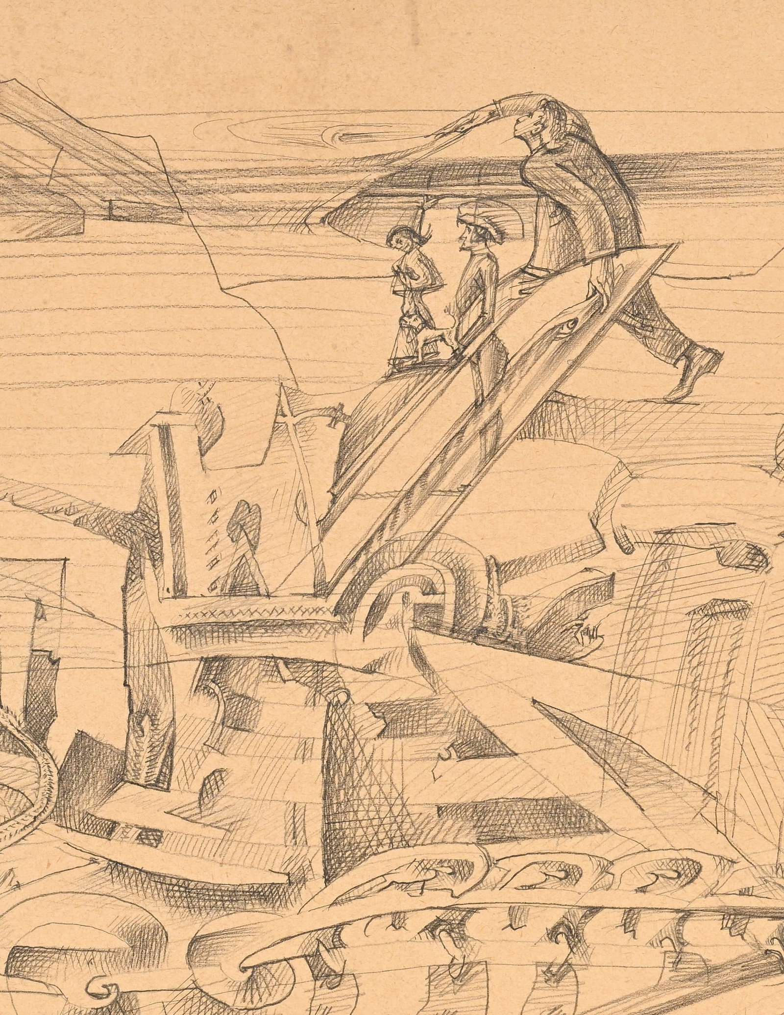 André Thomkins (1930-1985), "Psychomechanik", 1976, crayon de graphite sur papier, signé,  - 3