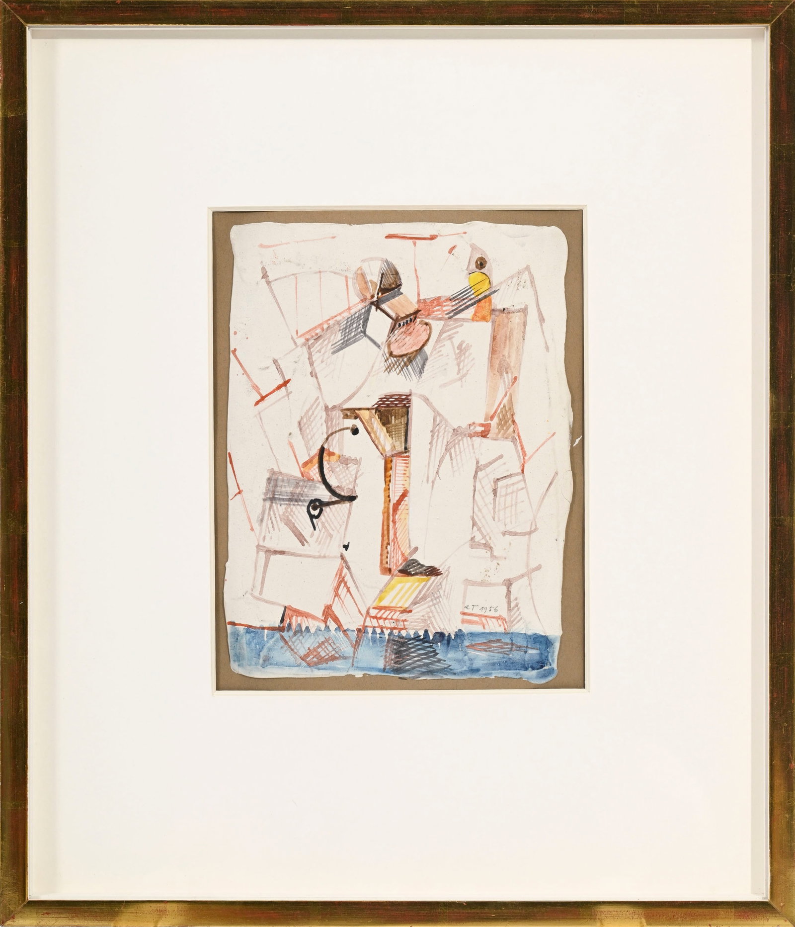 André Thomkins (1930-1985), Composition, 1956, tempera sur gesso, monogrammée et daté - 2