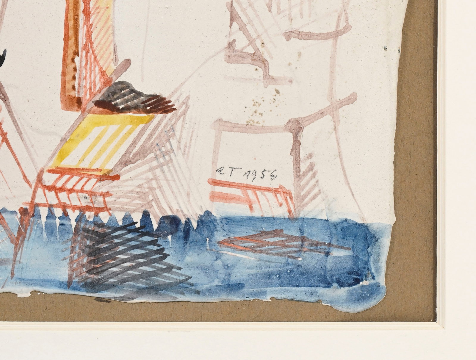 André Thomkins (1930-1985), Composition, 1956, tempera sur gesso, monogrammée et daté - 4