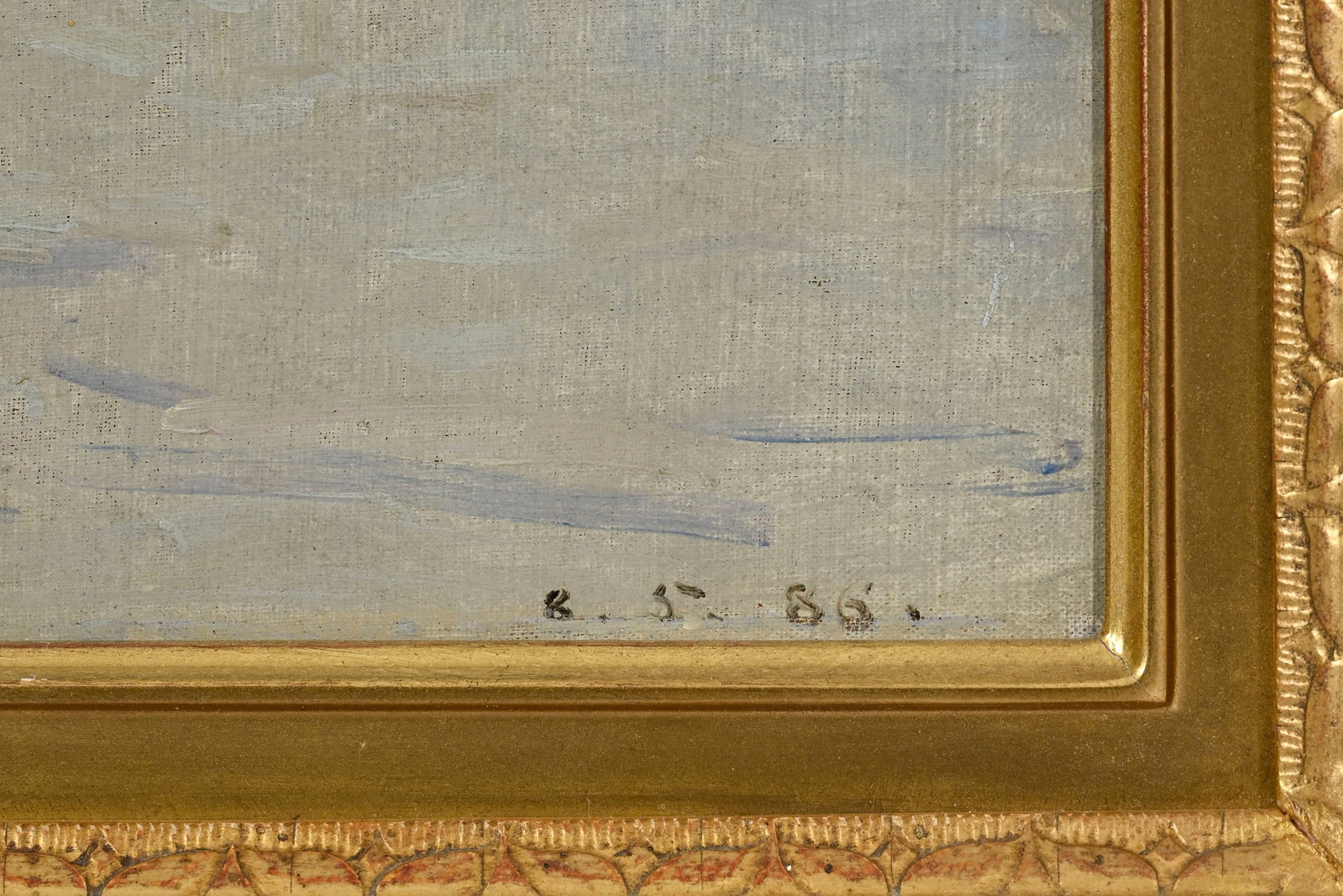 François Bocion (1828-1890), "Rochers de Rivaz", 1886, huile sur toile montée sur carton,  - 4