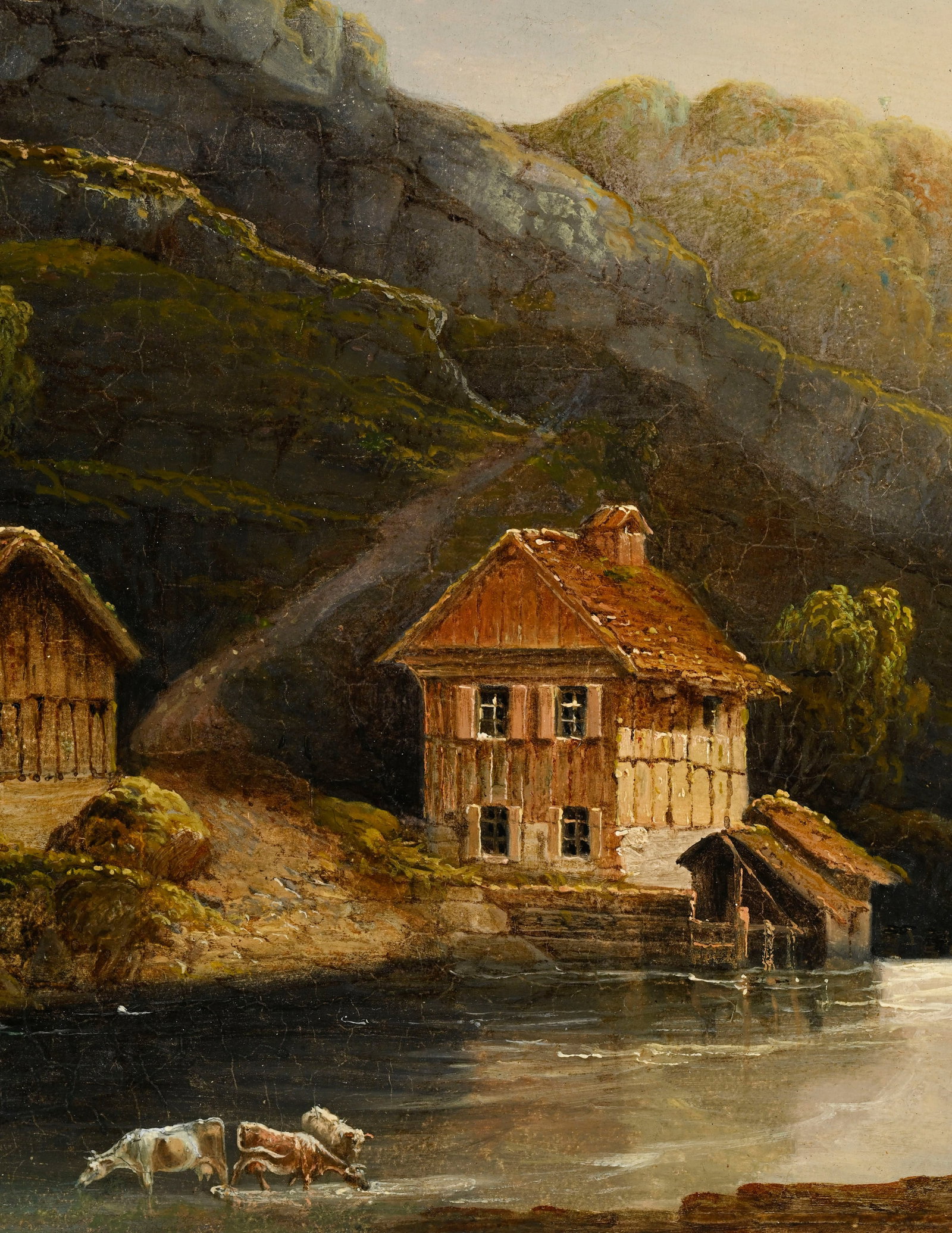 François Diday (1802-1877), attribué à, "Forêt-Noire", huile sur panneau, 33x42, - 2