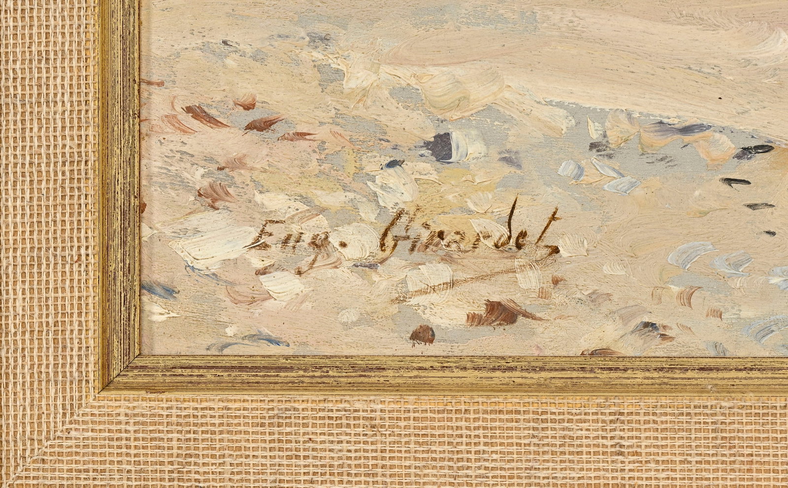 Eugène Girardet (1853-1907), Mausolée, huile sur panneau, signée, 24,5x39,5 cm (à - 4