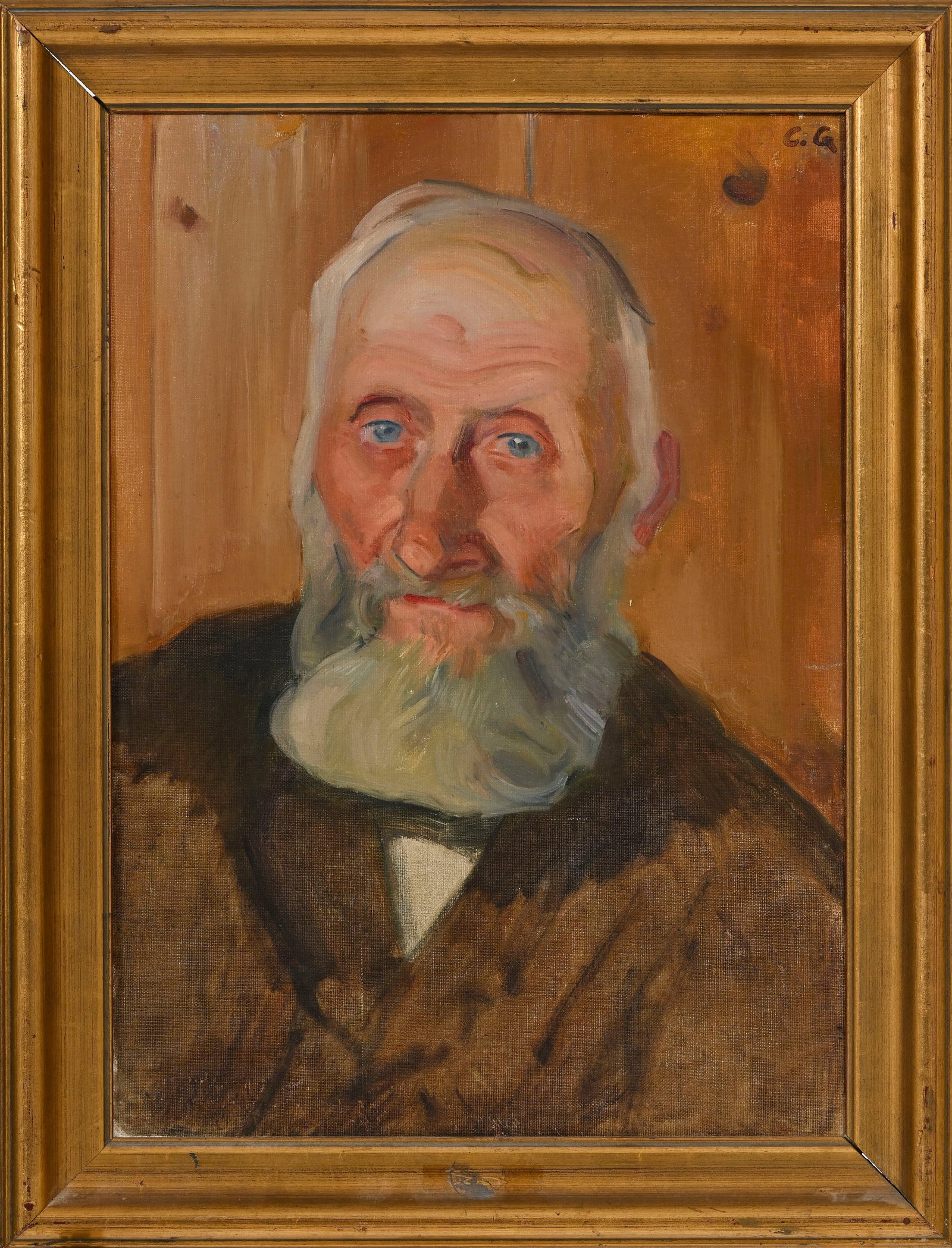 Charles Giron (1850-1914), "Etude de montagnard", huile sur toile, monogrammée, 47x34 cm - 2