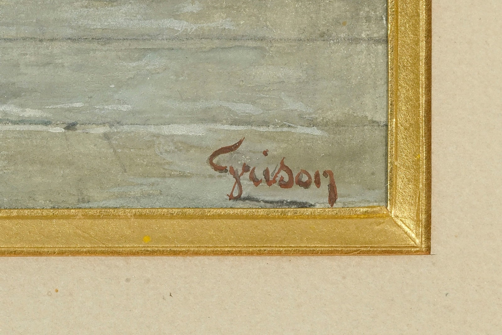 François-Adolphe Grison (1845-1914), Le fumeur de pipe, gouache sur papier, signée, 17x12  - 4