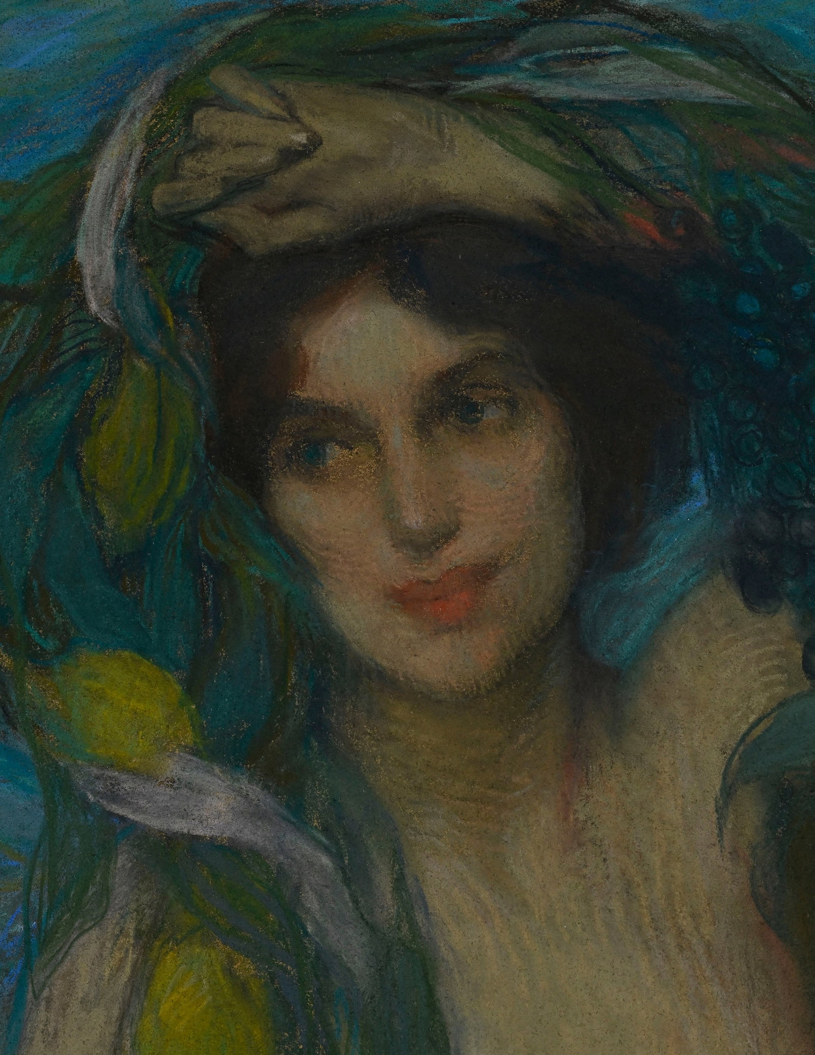 Edmond Aman-Jean (1860-1936), Portrait de femme, pastel sur carton, signé, 55,5x46,5 cm (à - 3