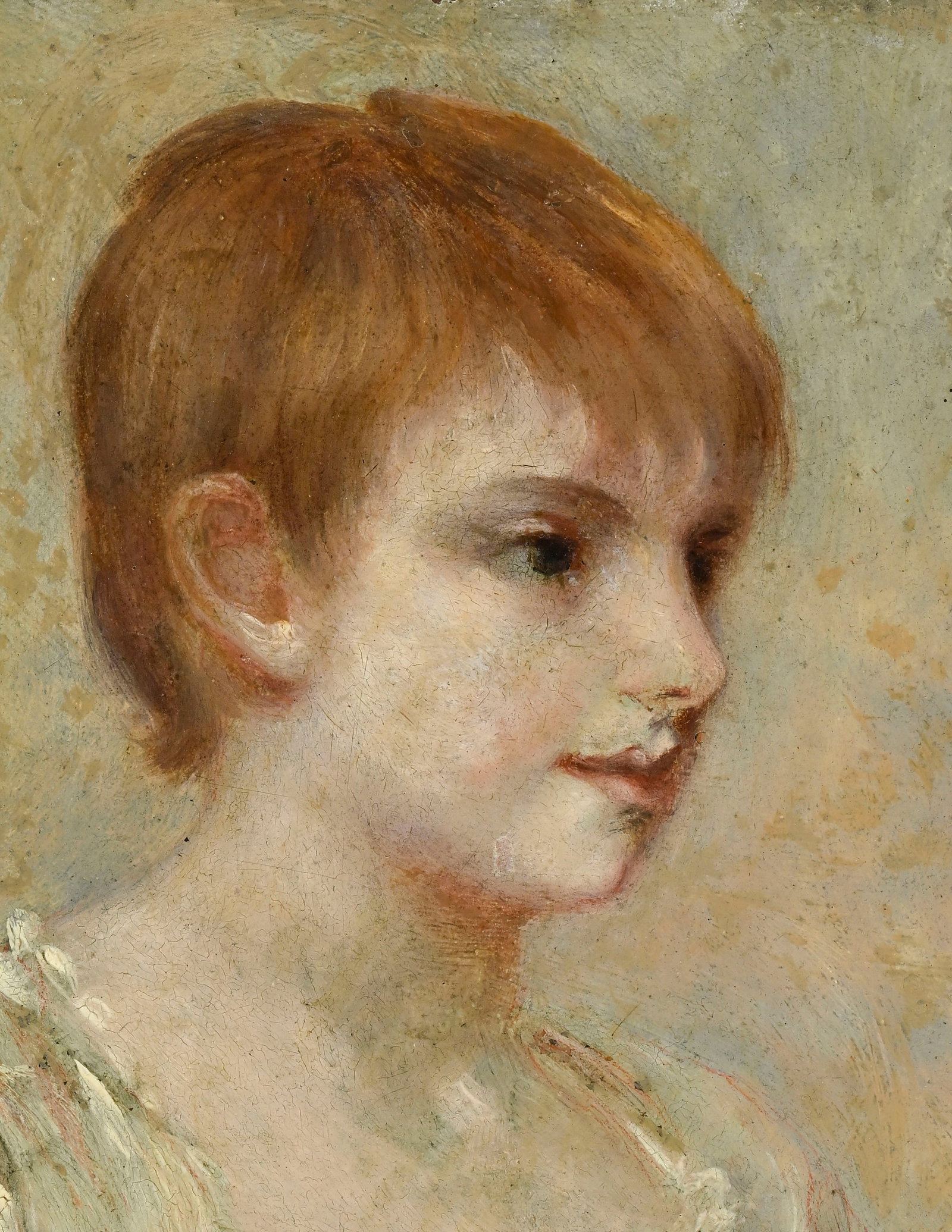 Ecole anglaise du XIXe s., Portrait d'une jeune fille, huile sur cuivre, 21x24 cm - 3
