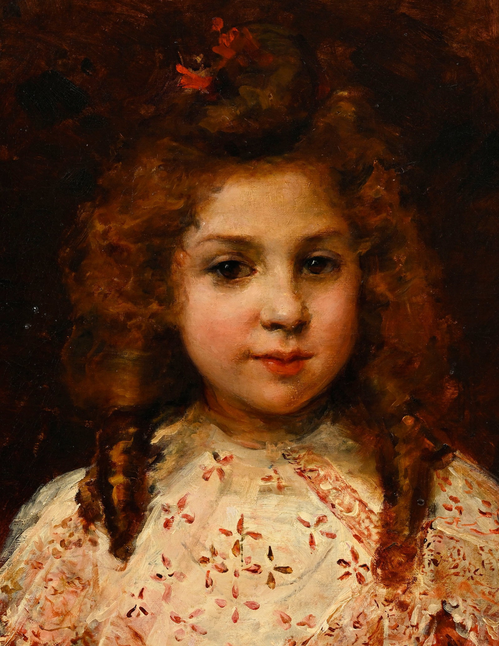 Marie-Louise Breslau (1856-1927), Portrait d'une jeune fille, 1898, huile sur toile, signée et  - 3
