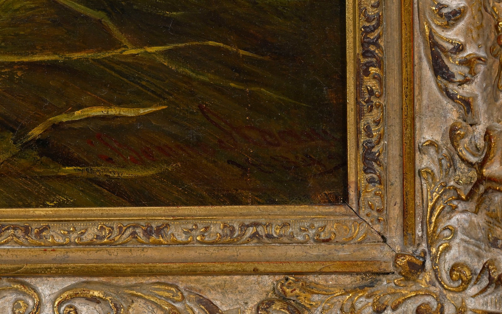 Joseph Denovan Adam (1842-1896), Trois chiens s'abreuvant, 1884, huile sur toile, signée et dat - 4
