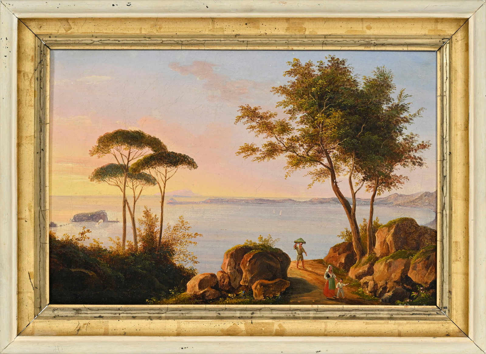 Salvatore Fergola (1799-1874), attribué à, "Golfo di Baja", huile sur toile, 26x39 cm - 2