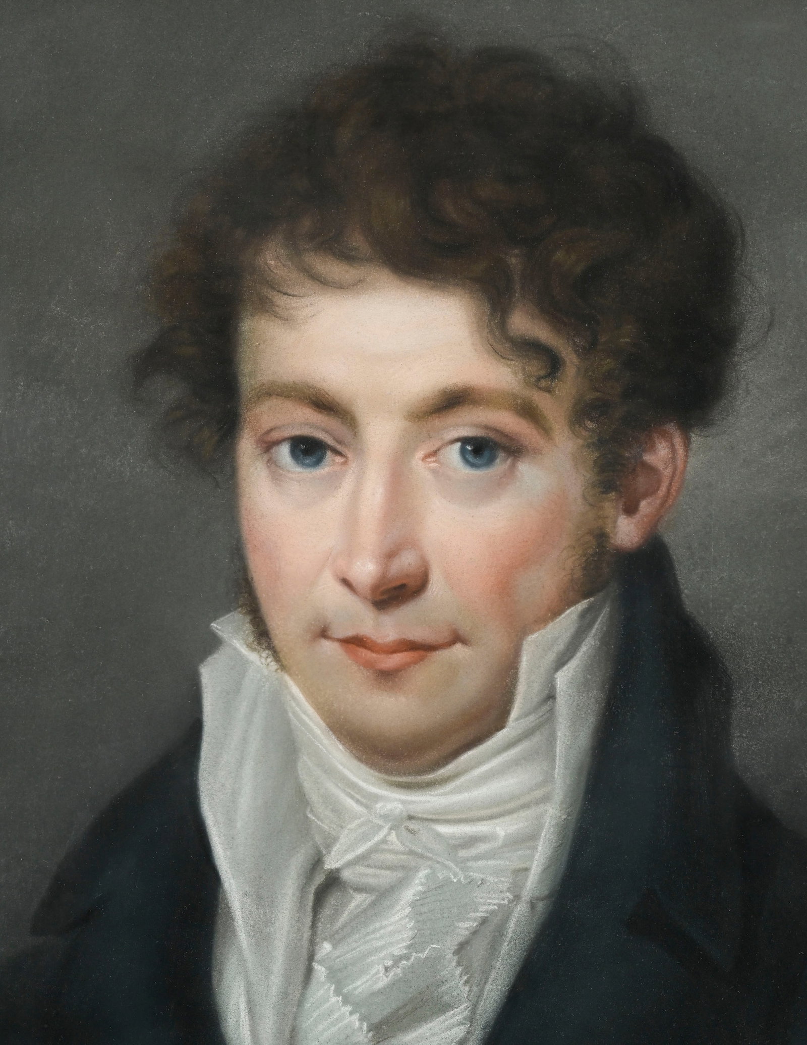 Ecole française du XIXe s., Portrait d'un élégant et Portrait d'une élégant - 6