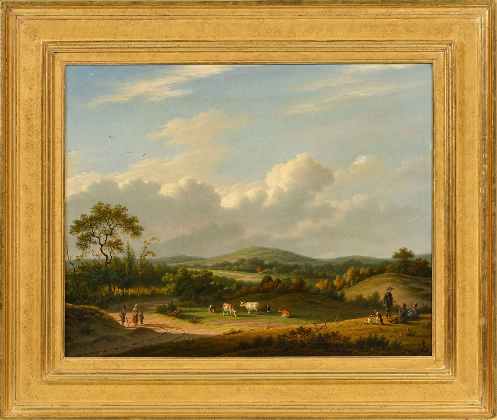 Ecole germanique vers 1800, Paysage de campagne animé, huile sur toile, 51x63 cm - 2
