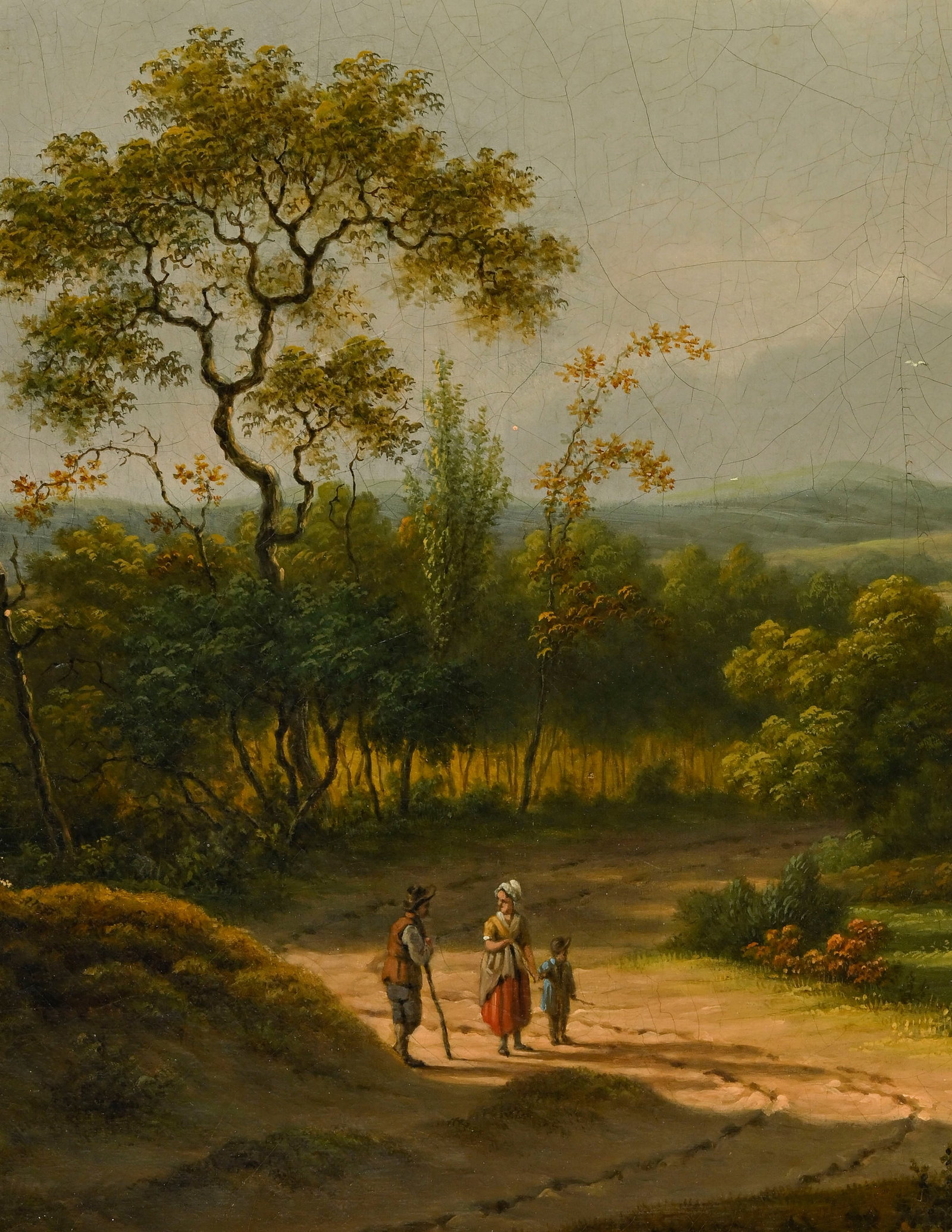 Ecole germanique vers 1800, Paysage de campagne animé, huile sur toile, 51x63 cm - 3