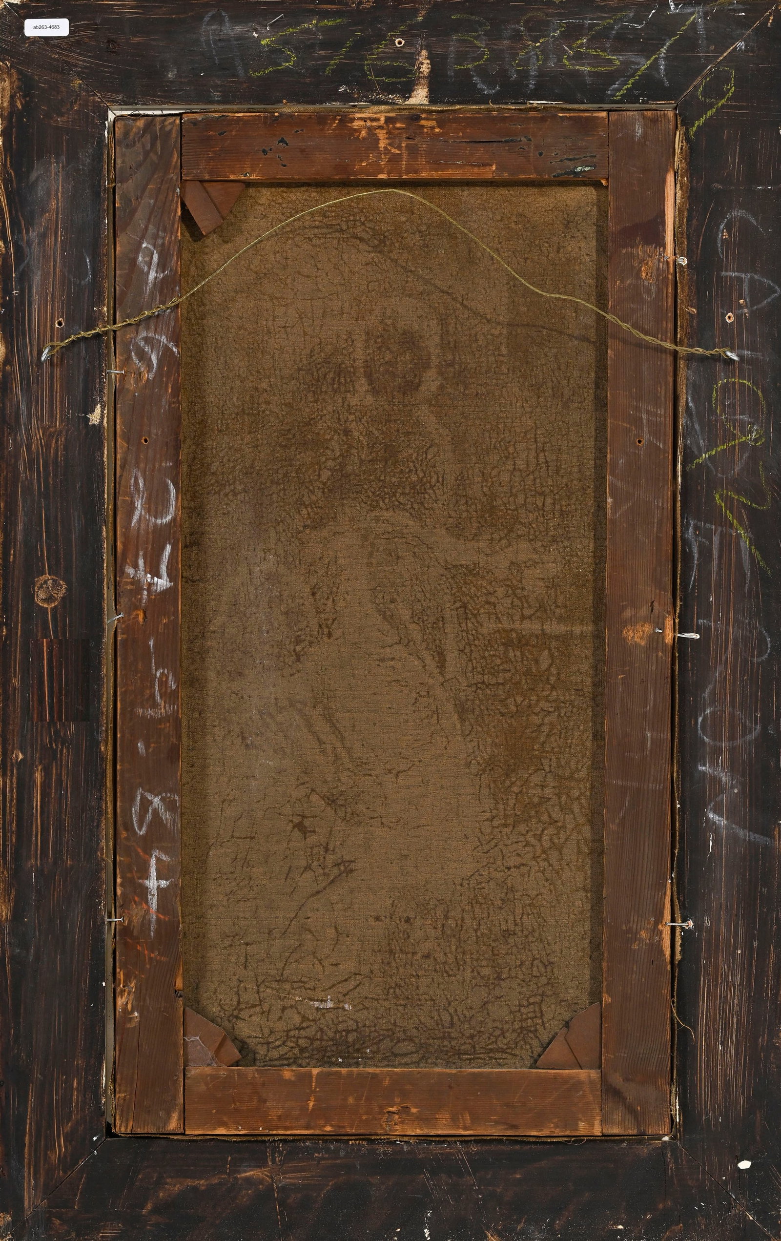 Ecole italienne du XIXe s., Jeune femme au panier de fleurs, huile sur toile, signée "J. Ferenz - 5