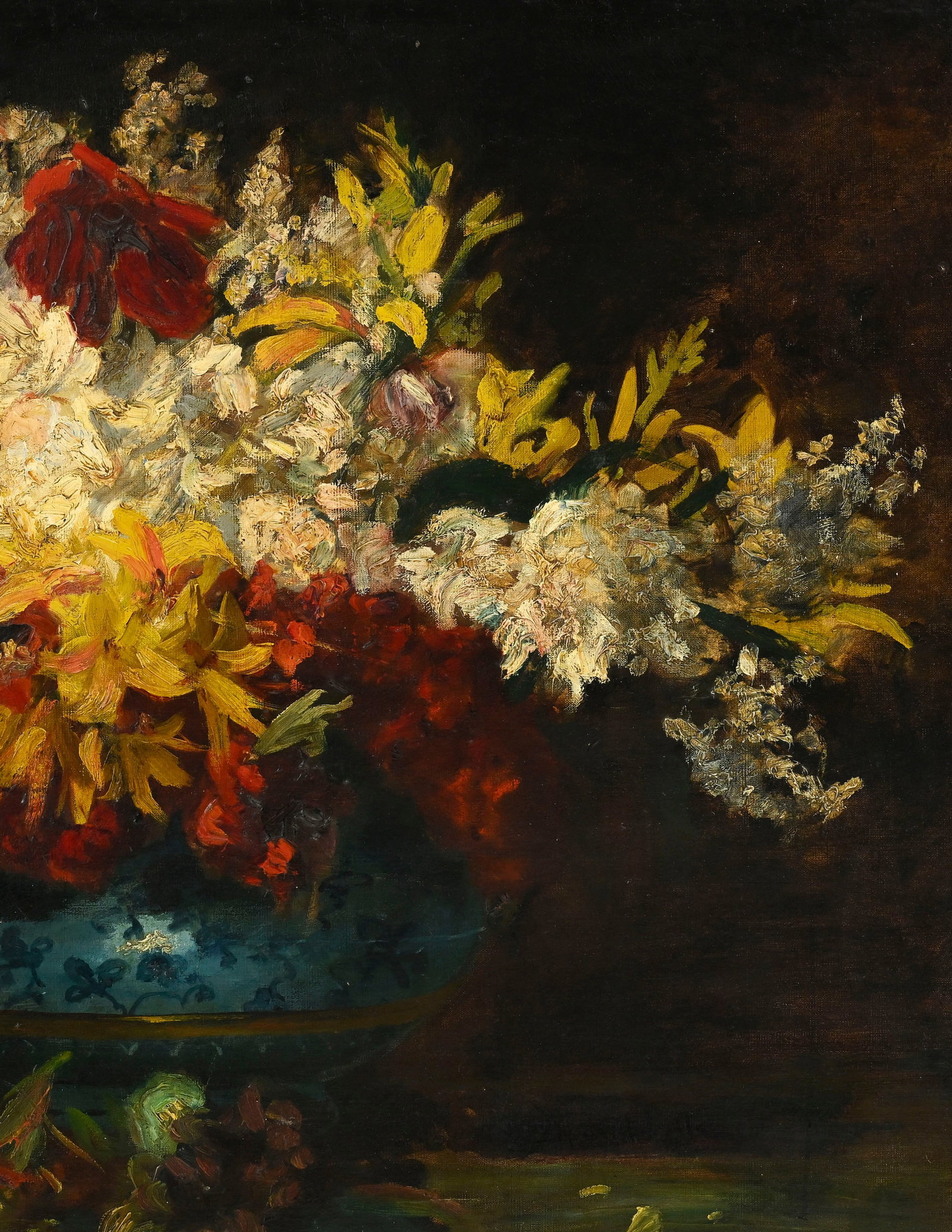 Adolphe Monticelli (1824-1886), Nature morte au bouquet, huile sur toile, signée, 89x116 cm - 3