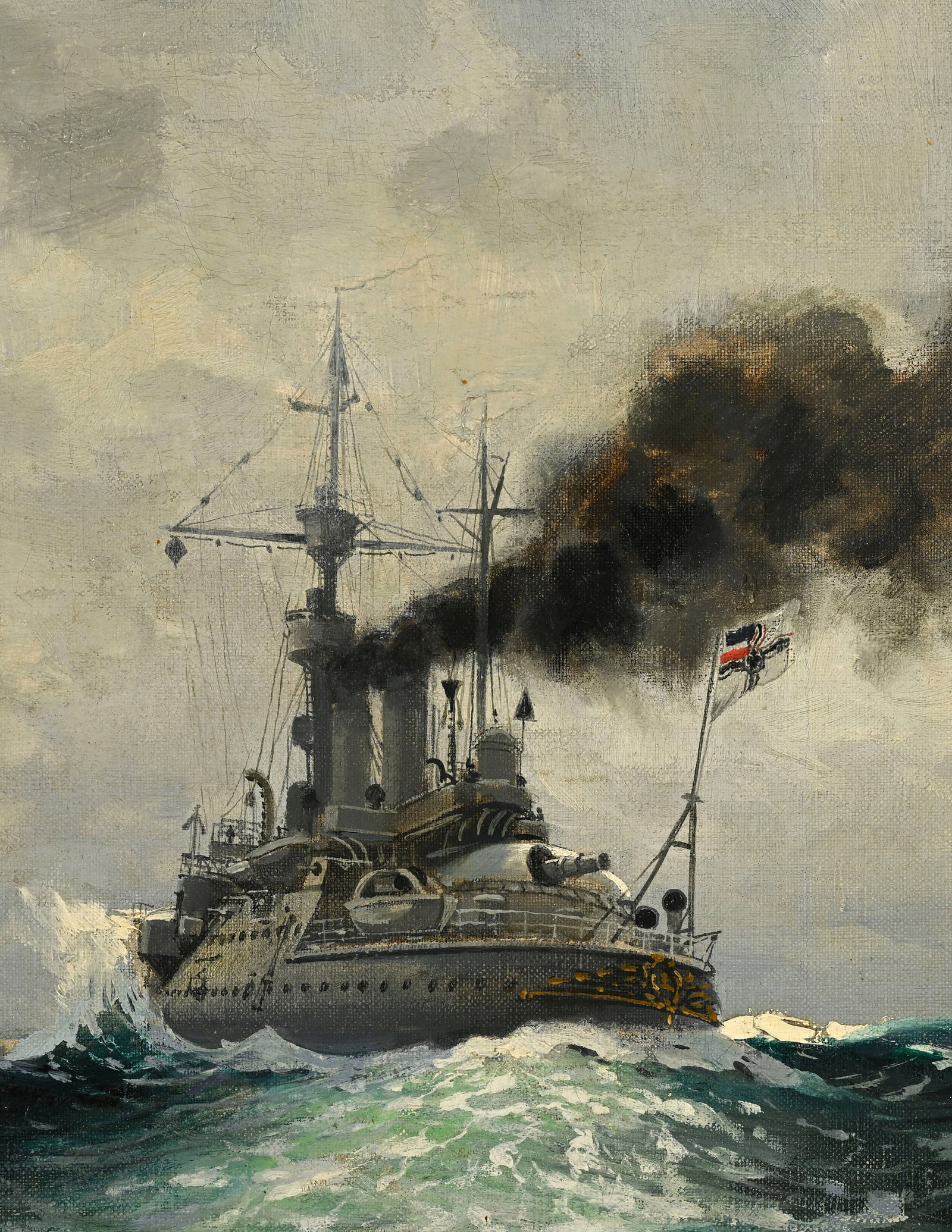 Emil Friedrich Neumann (1842-1903), Navire en mer, 1899, huile sur toile, signée et datée, - 3
