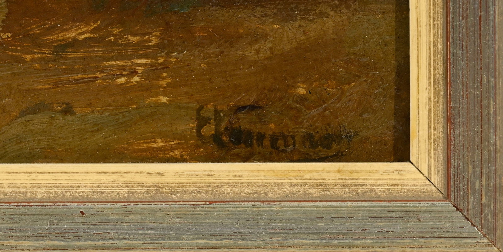 Emil Friedrich Neumann (1842-1903), "Fischerhütte hinter Bäumen", huile sur toile maroufl& - 4