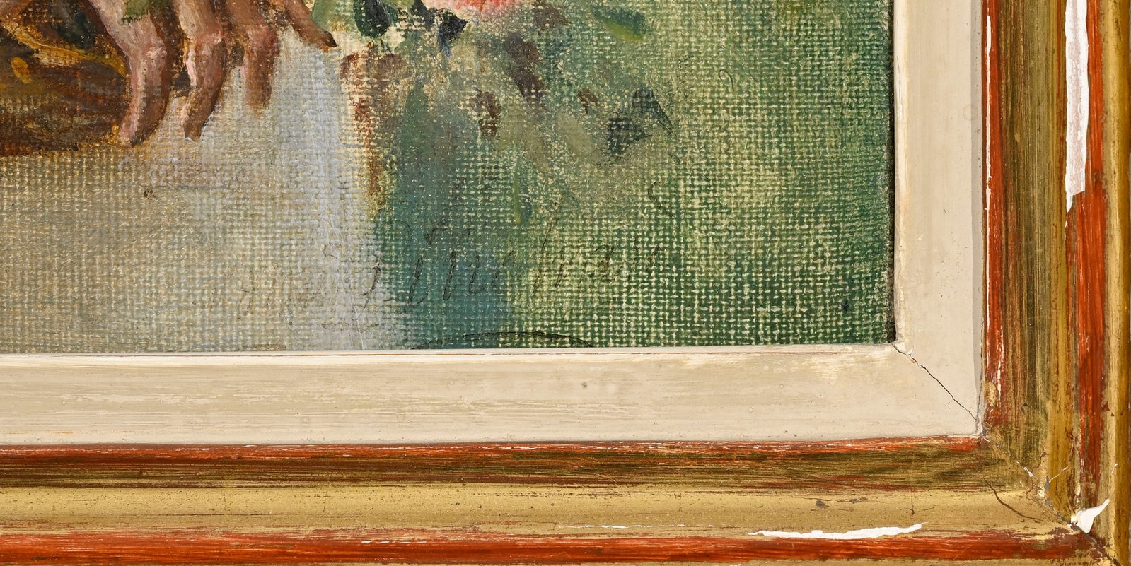 Auguste Emile Pinchart (1842-1920), Jeune femme au panier de fleurs, huile sur toile, signée, 3 - 4