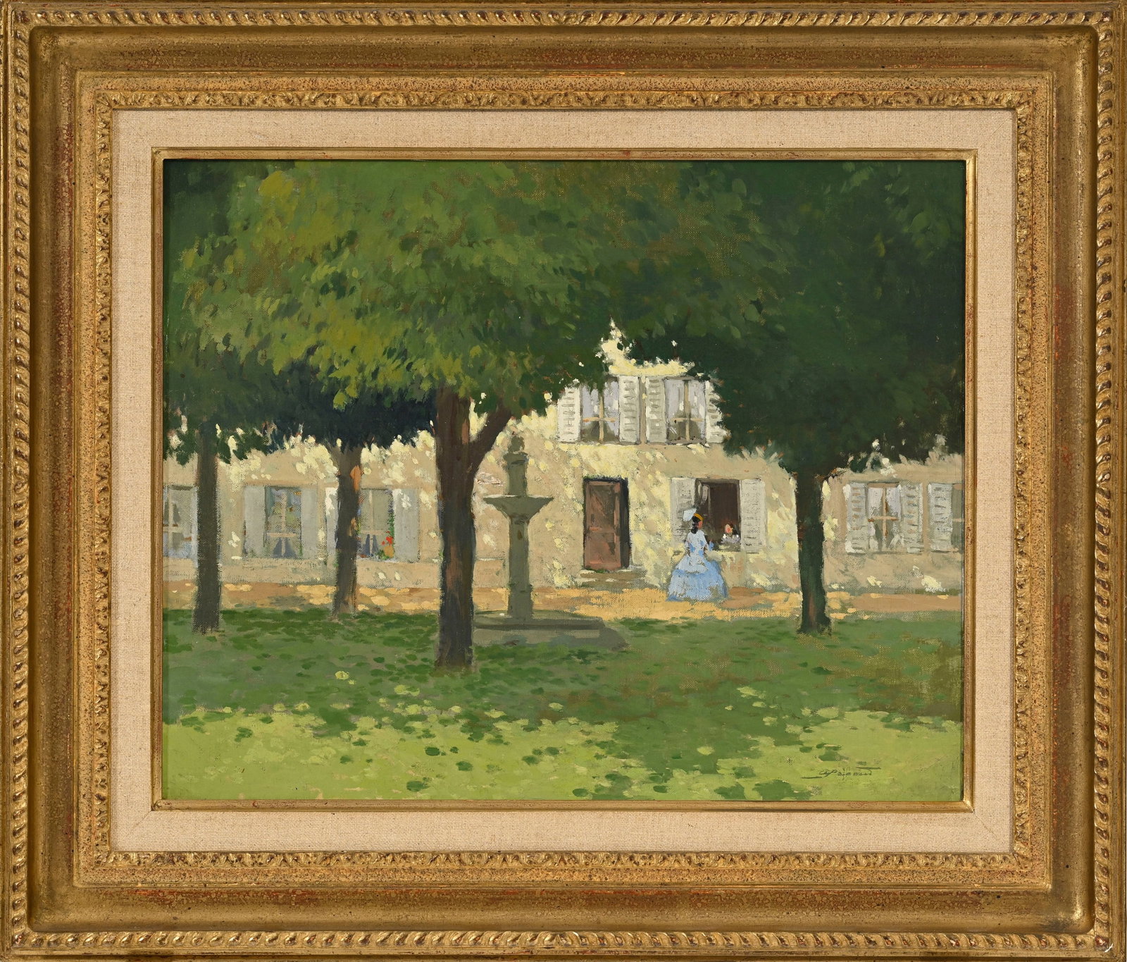André Pécoud (1880-1951), Jeunes filles discutant à la fenêtre, huile sur toile, - 2