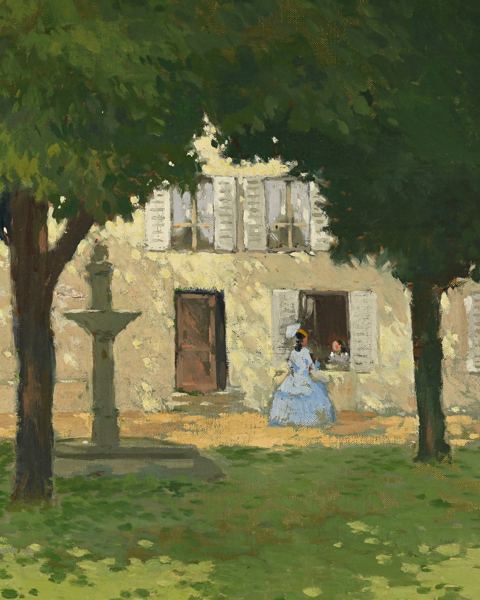 André Pécoud (1880-1951), Jeunes filles discutant à la fenêtre, huile sur toile, - 3