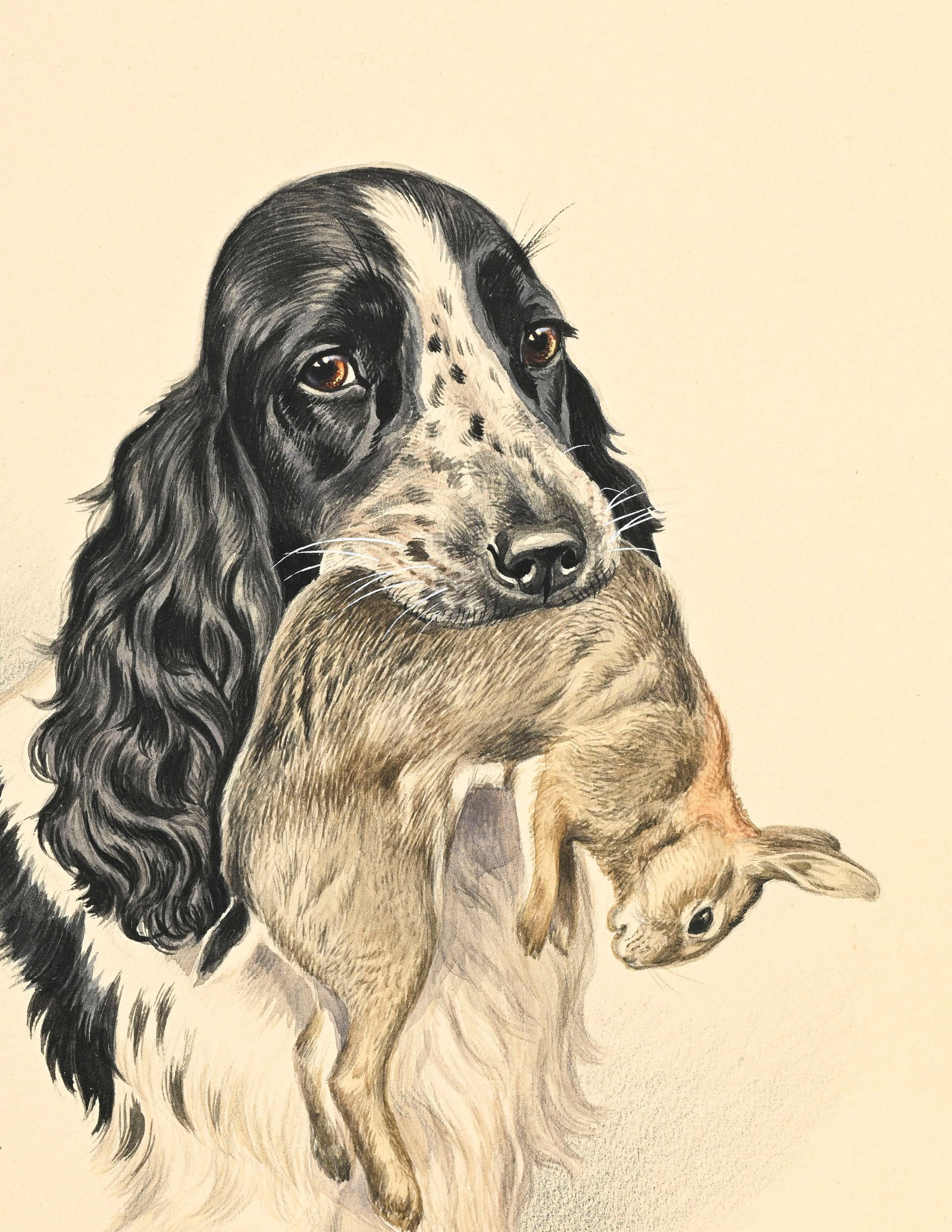 Boris Riab (1898-1975), Cocker au lapin de garenne et Setter à la bécasse des bois, paire  - 6