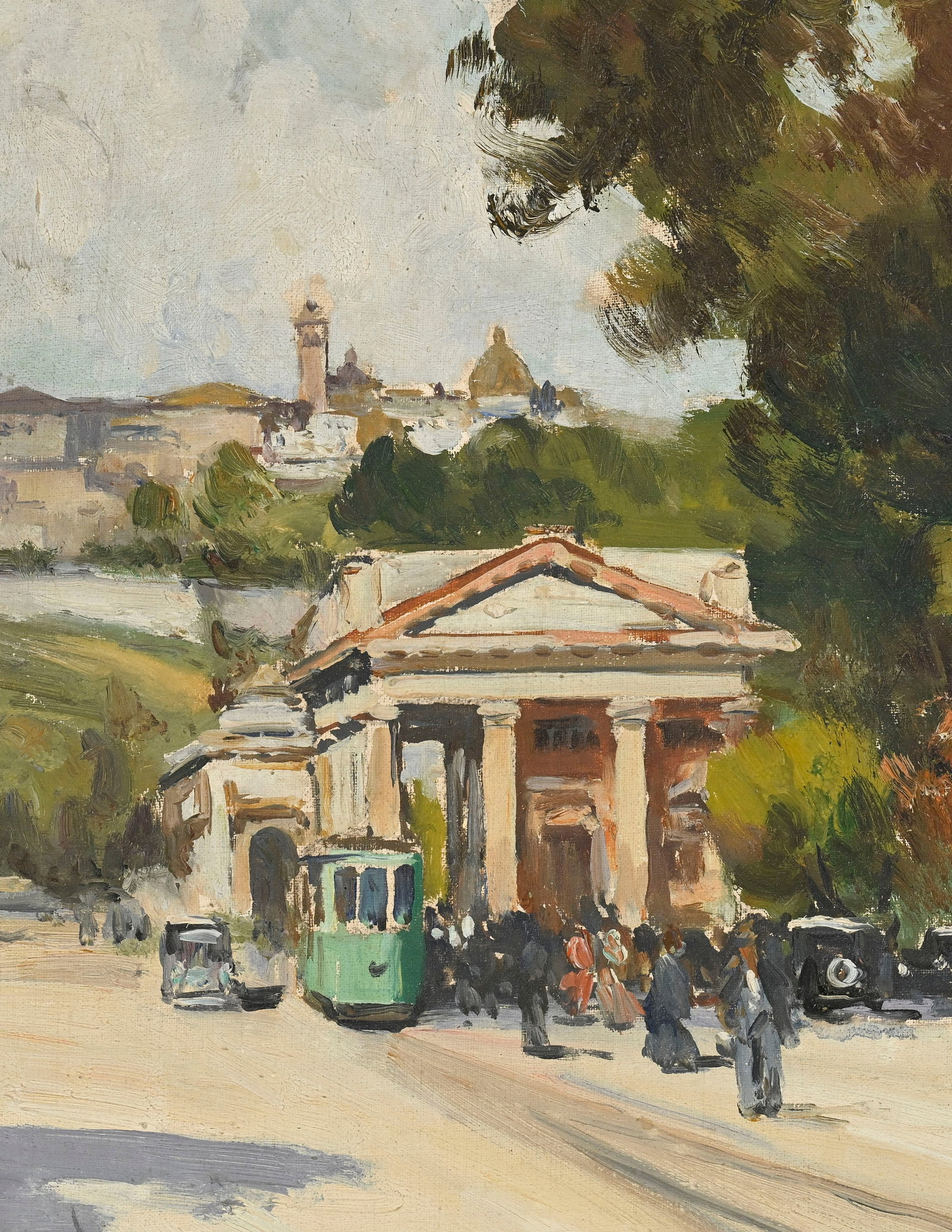 Attilio Simonetti (1843-1925), Porta Nuova à Bergame, huile sur toile, signée, 30x40 cm - 3