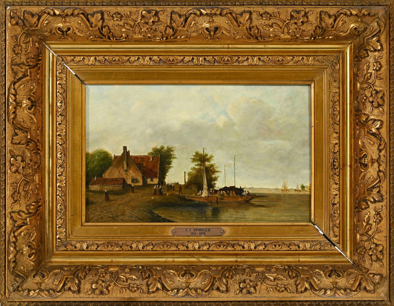 Jan Jacob Spohler (1811-1866), Paysages fluviaux, 1841, paire d'huiles sur panneaux, signées, u - 4