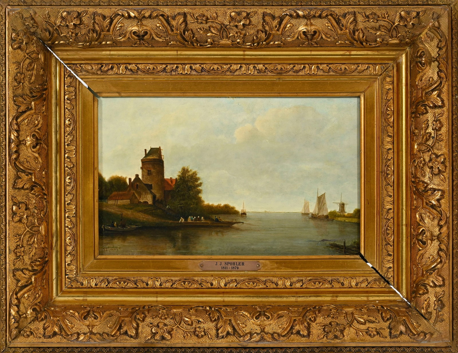 Jan Jacob Spohler (1811-1866), Paysages fluviaux, 1841, paire d'huiles sur panneaux, signées, u - 5