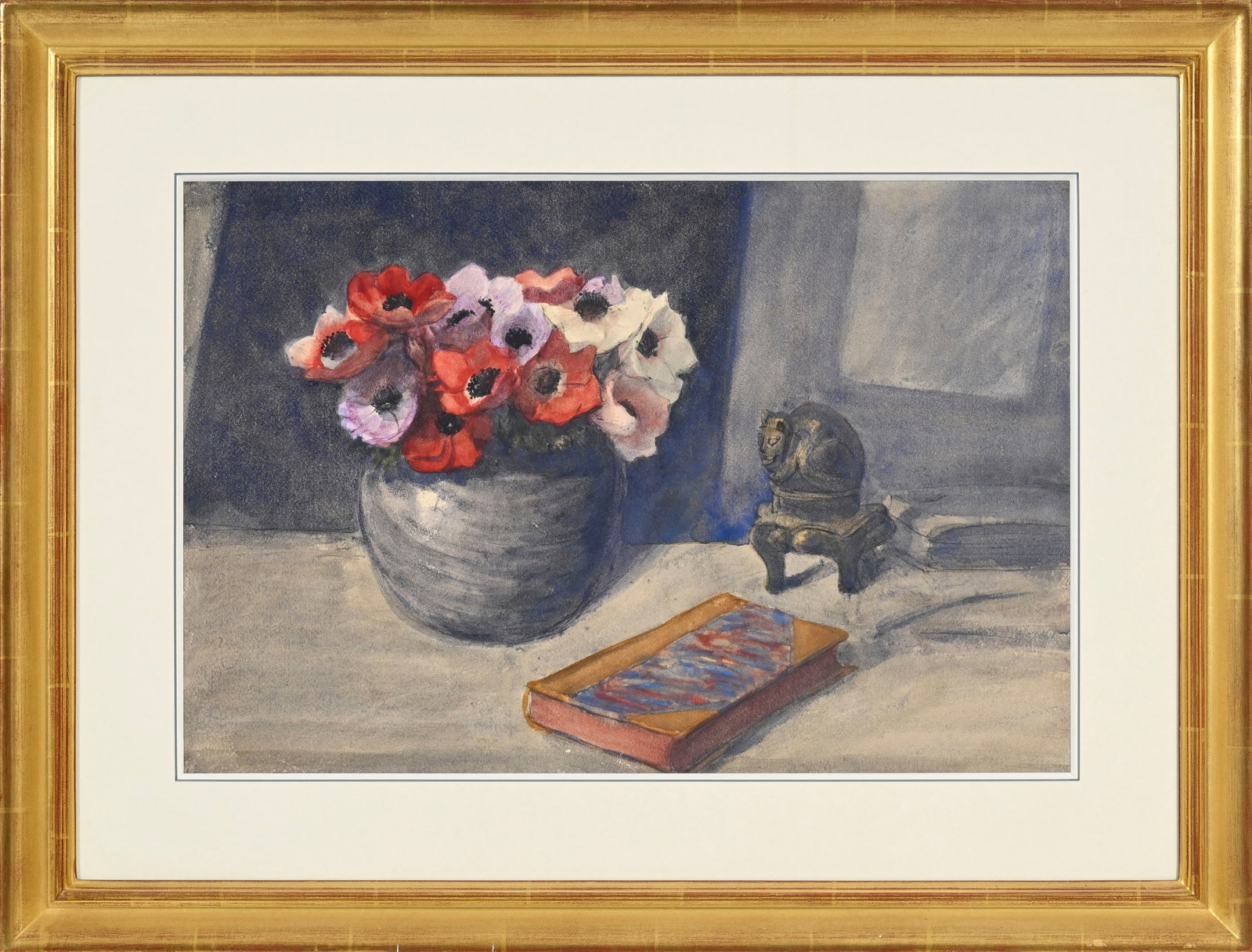 Théophile Alexandre Steinlen (1859-1923), "Bouquet d'anémones", aquarelle sur papier, 34,5 - 2