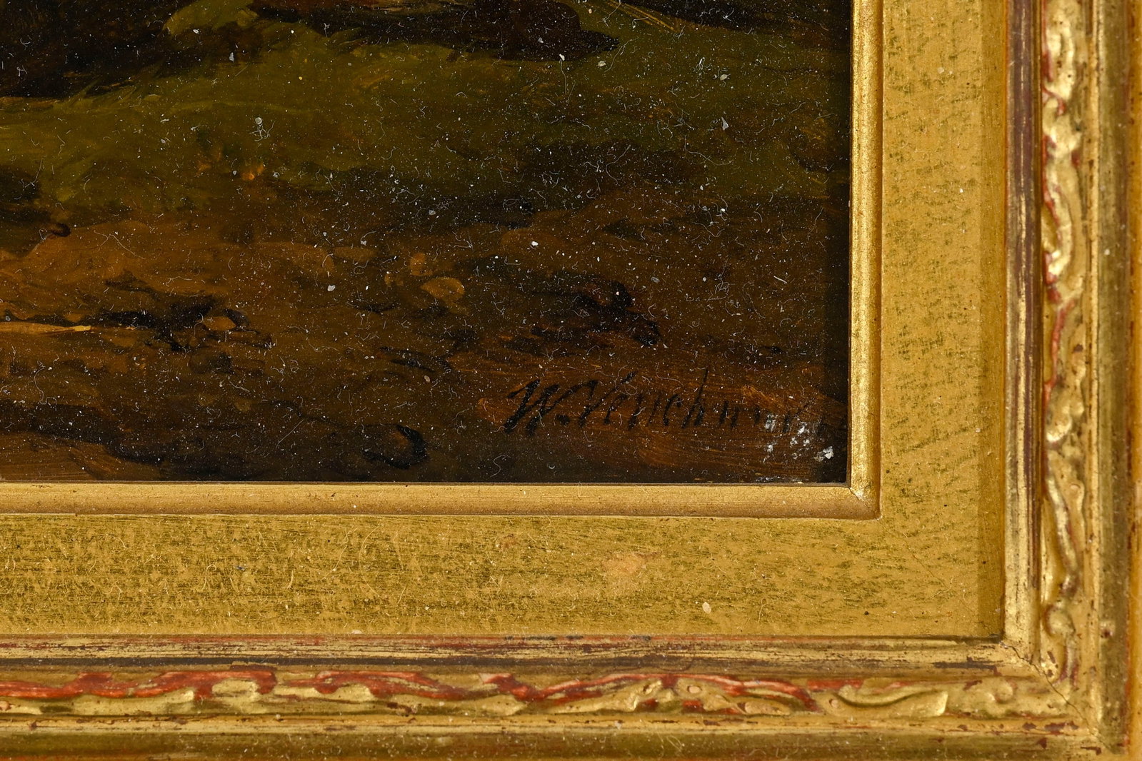 Wouterus I Verschuur (1812-1874), Cheval près d'une ruine, huile sur panneau, signée, 19x2 - 4