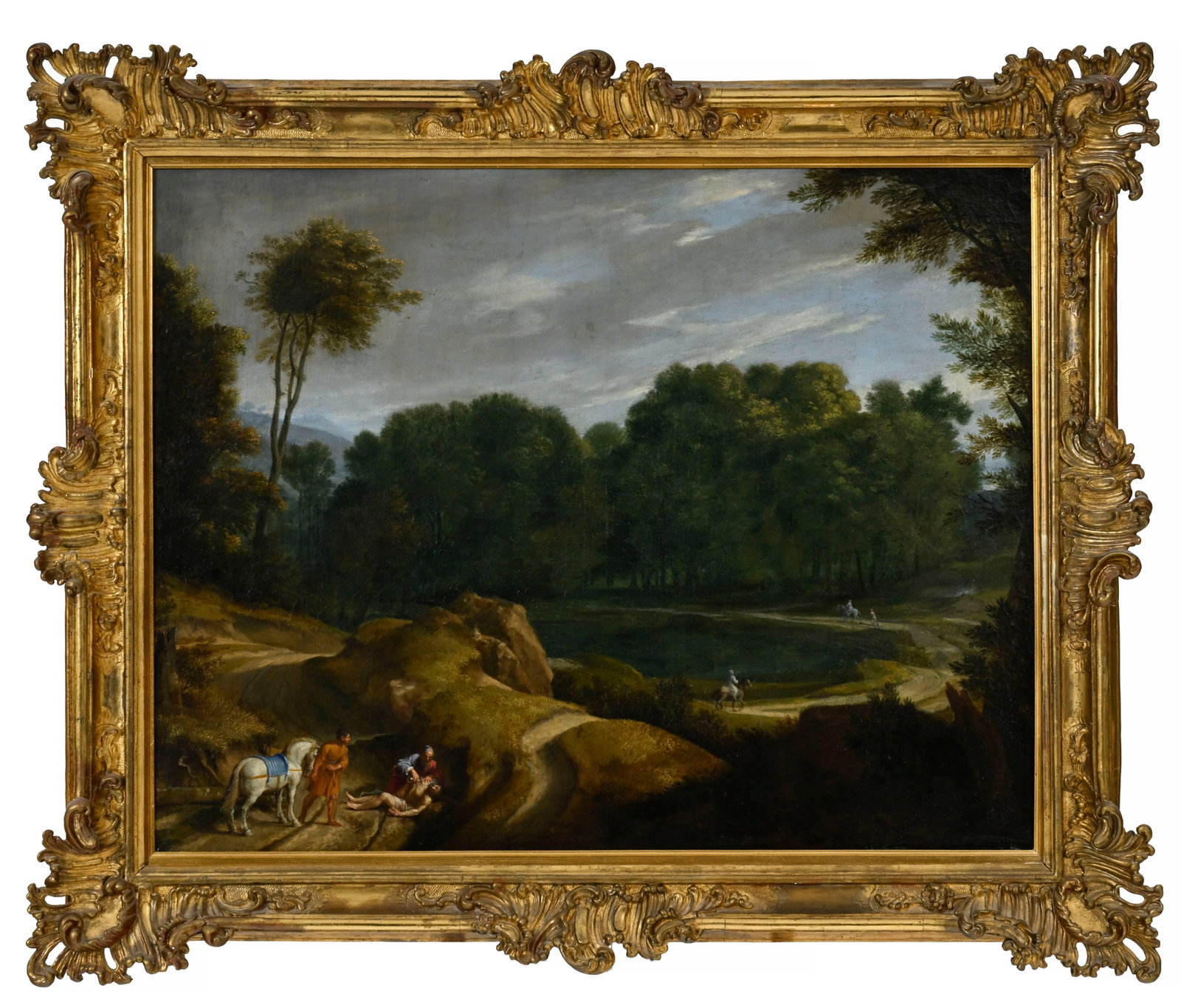 Lucas Achtschellinck (1629-1699), Le bon samaritain dans un paysage, huile sur toile, 71,5x90,5 cm  - 2