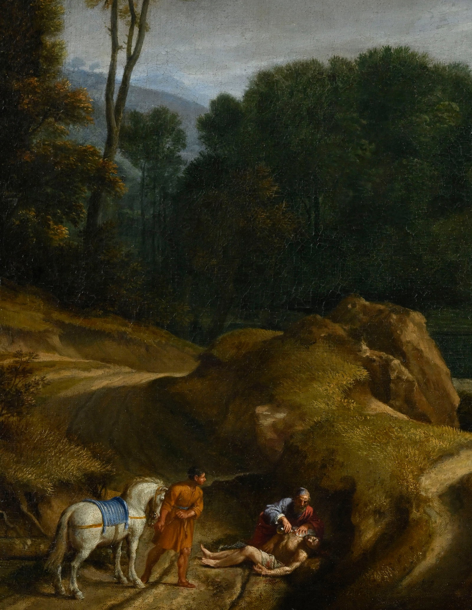 Lucas Achtschellinck (1629-1699), Le bon samaritain dans un paysage, huile sur toile, 71,5x90,5 cm  - 3