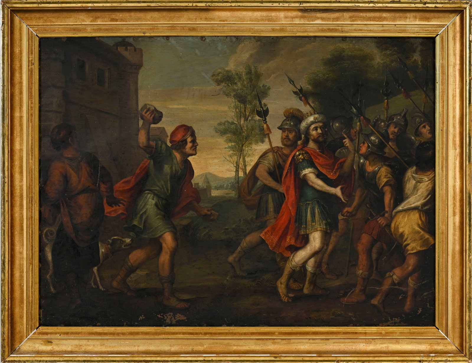 Ecole flamande du XVIIe s., Shimeï maudissant le roi David, huile sur cuivre, 81x110 cm - 2