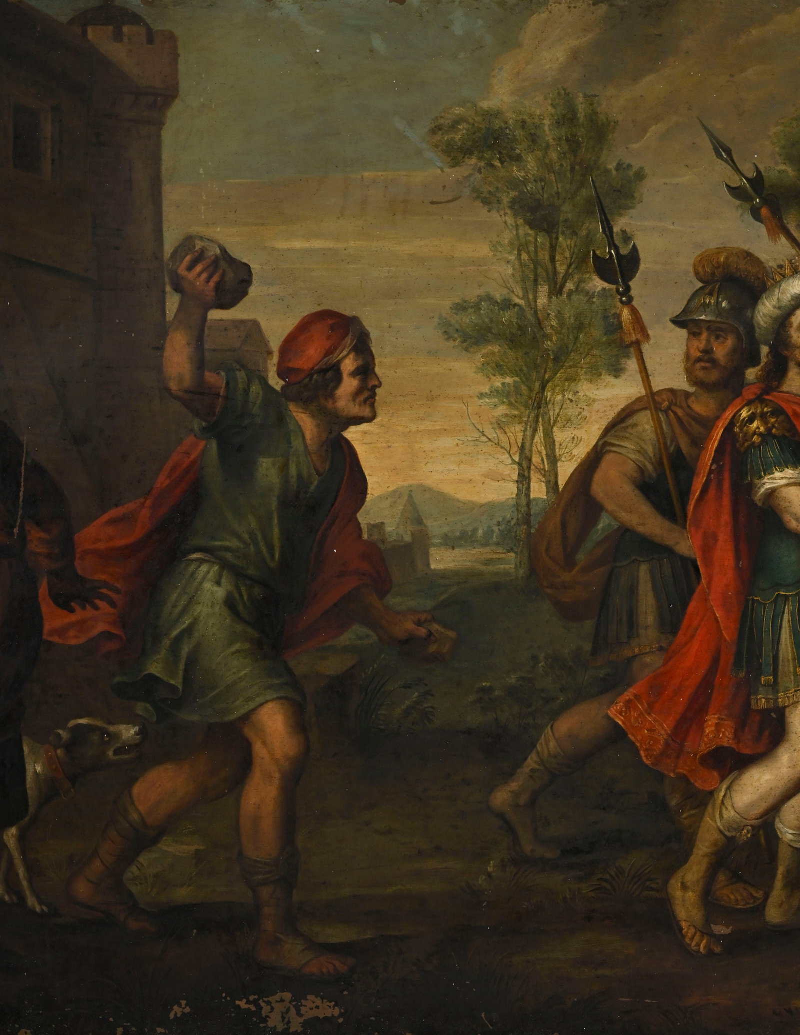 Ecole flamande du XVIIe s., Shimeï maudissant le roi David, huile sur cuivre, 81x110 cm - 3