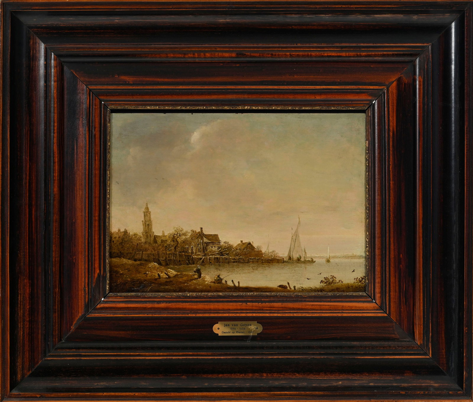 Jan Jozefsz van Goyen (1596-1656), école de, "Chabot, vue près de Dordrecht", 1644, huile  - 2