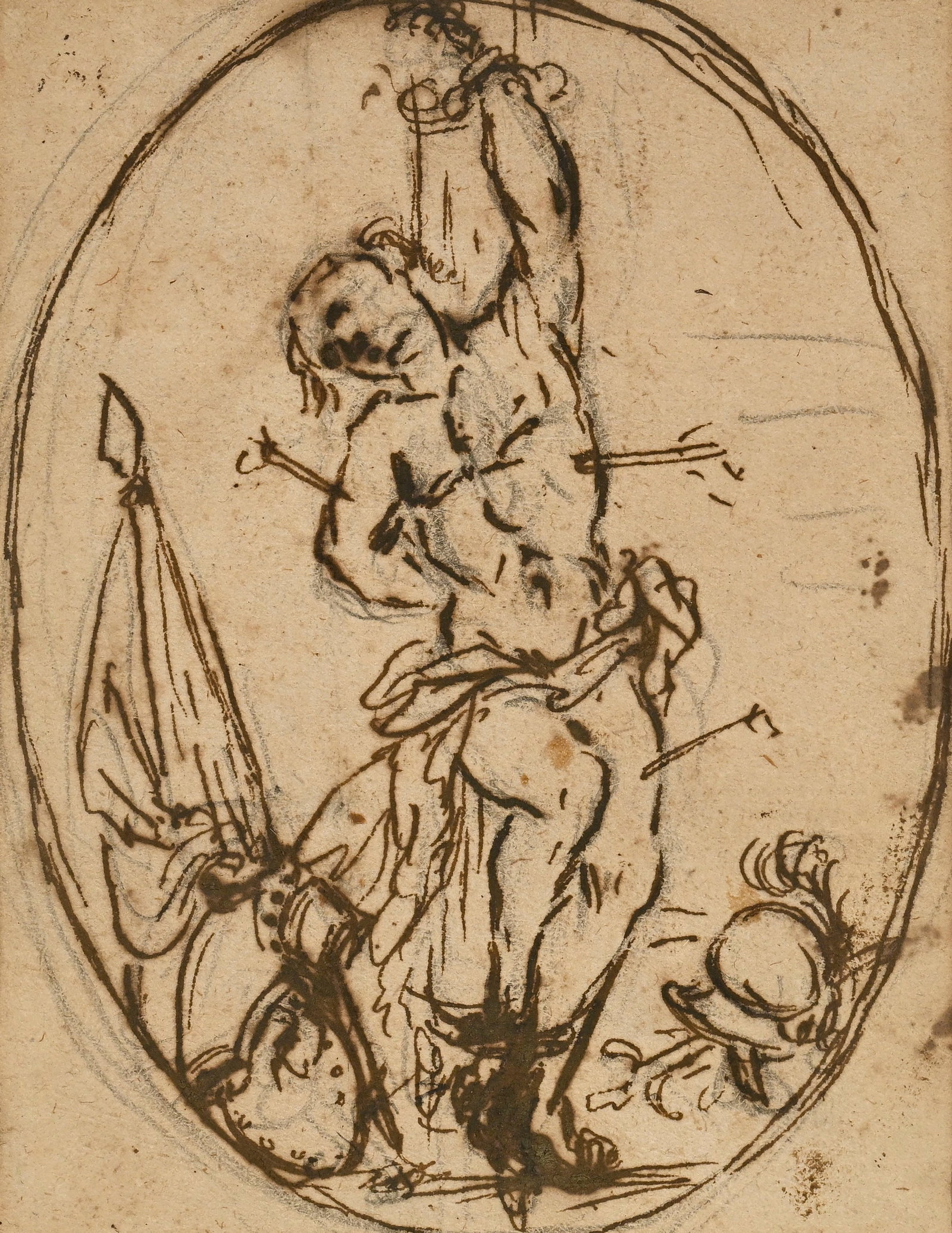 Ecole italienne du XVIIIe s., Saints martyrs, paire d'encres, plumes et mines de plomb sur papier da - 4
