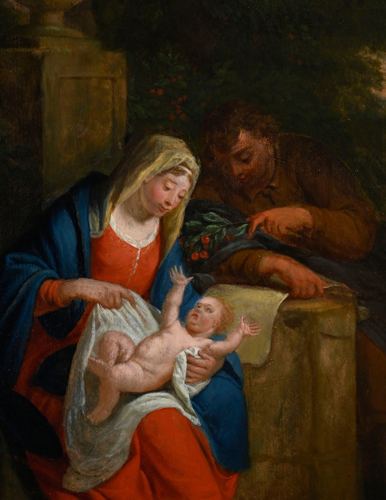 Elias van Nijmegen (1667-1755), attribué à, "Repos pendant la fuite en Egypte", huile sur  - 3