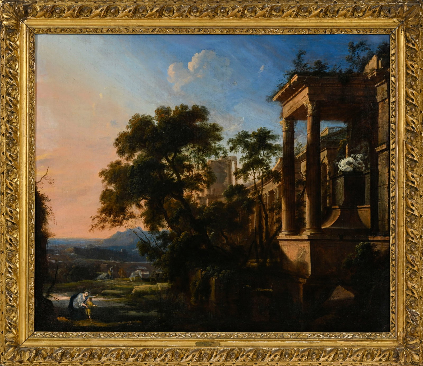 Pierre Antoine Patel (1648-1707), "Landscape and figure", 1700, huile sur toile, signée et dat& - 2